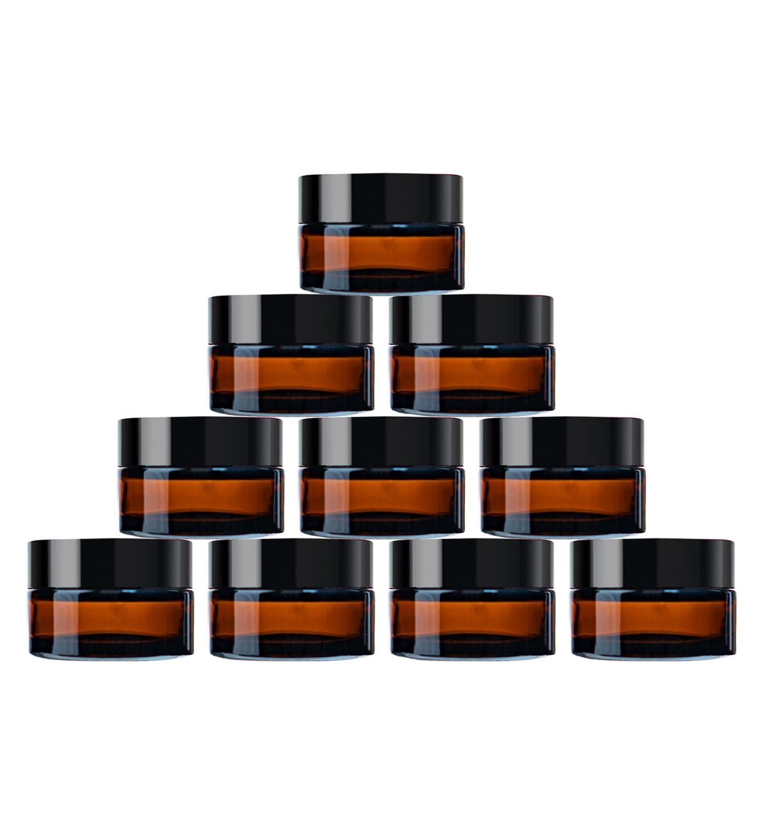Tuakimce 10 Pack 30ml Refillable Cosmetic Glass Cream Containers with Lid - Ideal for Creams Lotions & Essential Oils - Buy Online on GoSupps.com