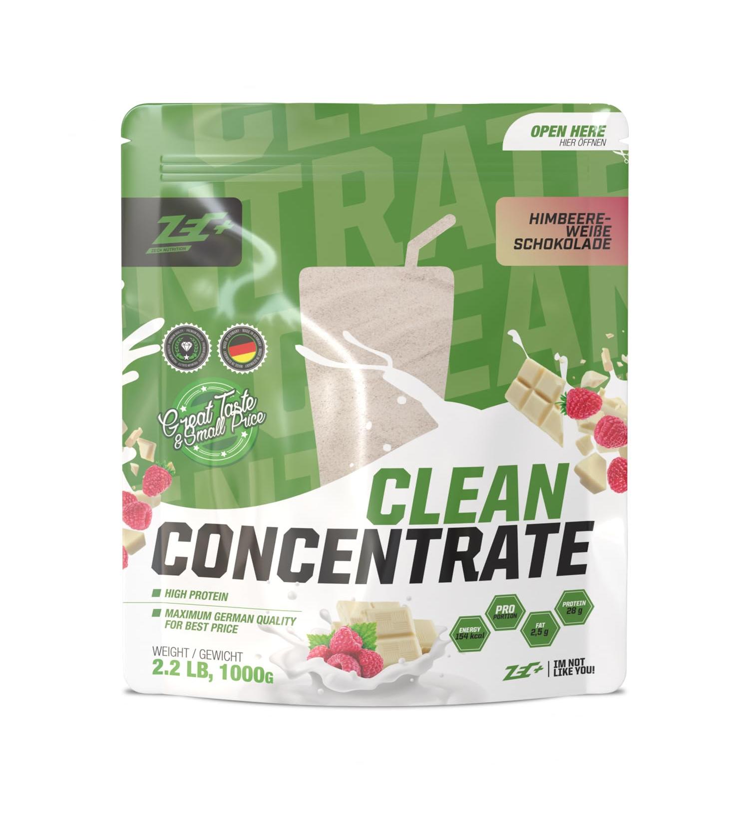 Zec+ Nutrition Clean Concentrate 1000g - Raspberry White Chocolate Flavour | Premium Whey Protein Powder for Optimal Performance - Buy Online on GoSupps.com