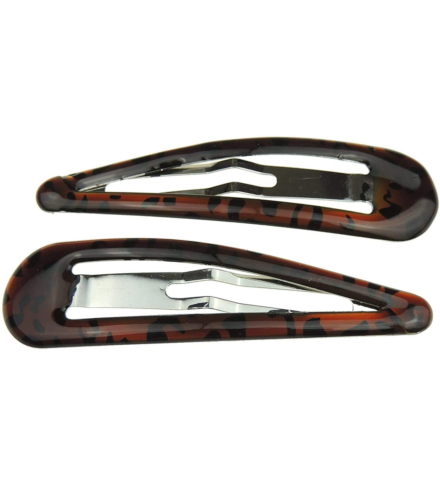 Girls Ladies Large 9cm Tort Brown Snap Bendy Hair Clip Hairpins