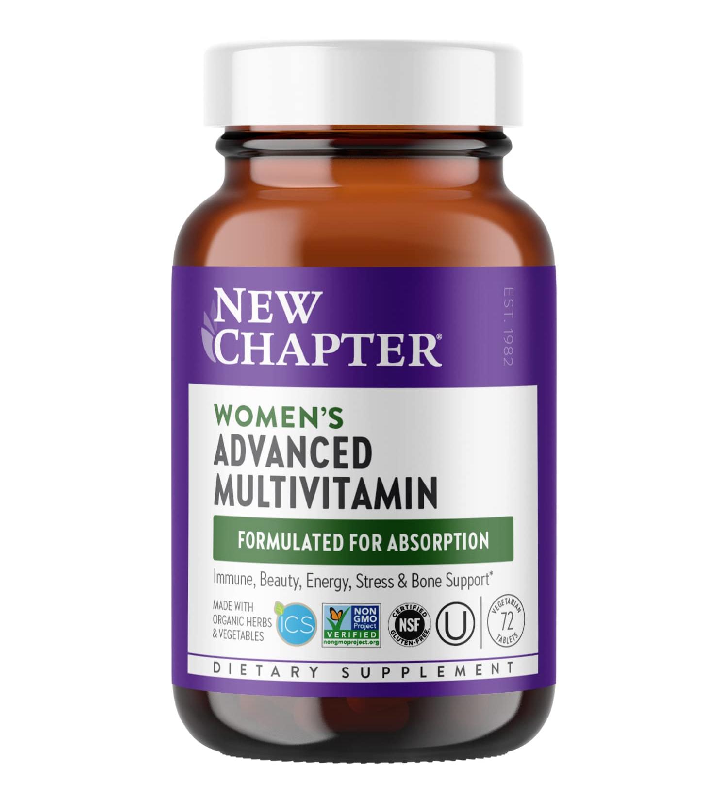 New Chapter Women's Advanced Multivitamin - 72 Vegetarian Tablets for Optimal Health - Buy Online on GoSupps.com