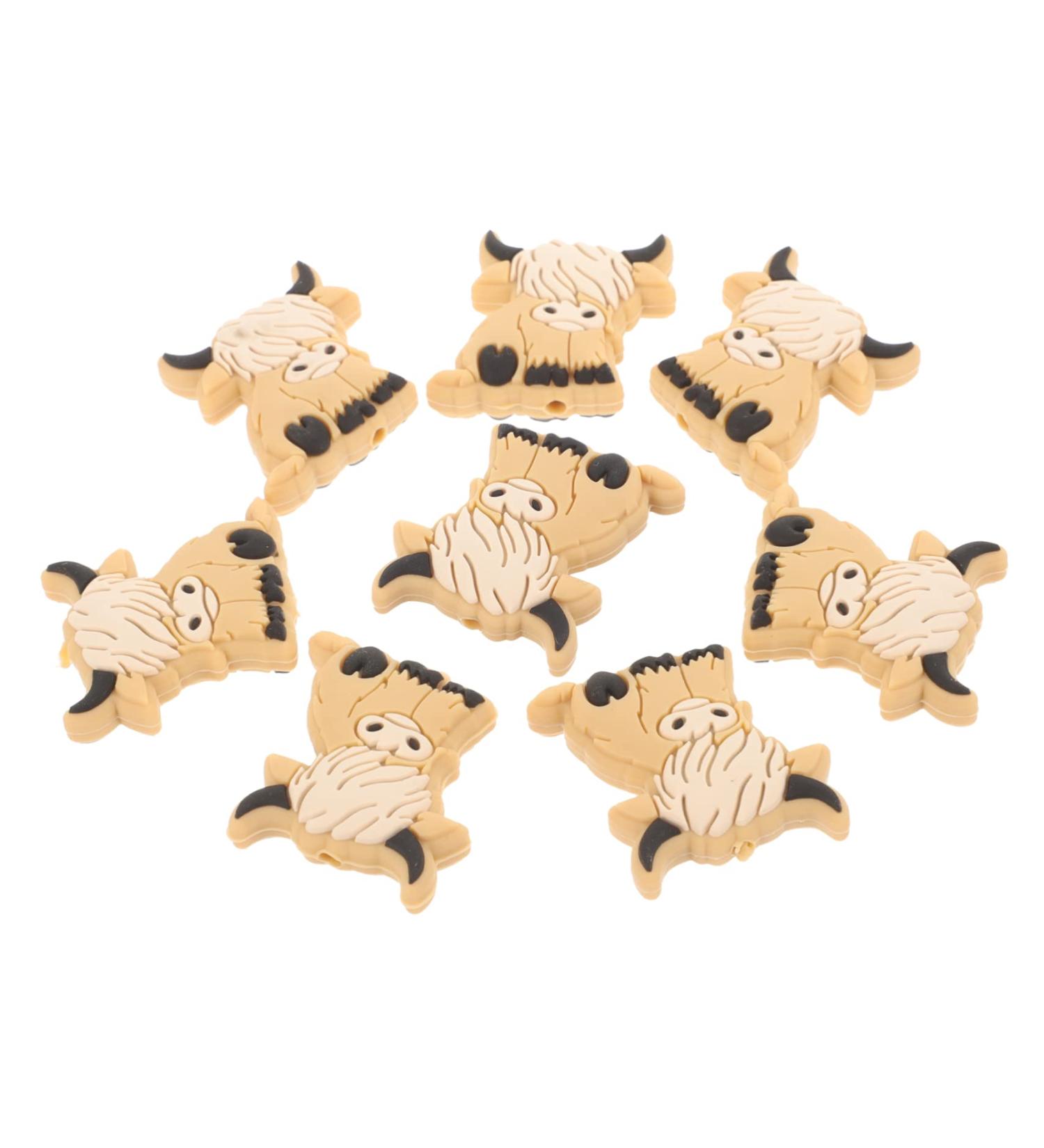 10pcs Cartoon Beads Teething Spacer Necklace DIY Kit - Animal Charm Silicone Jewelry Making Supplies - Buy Online on GoSupps.com