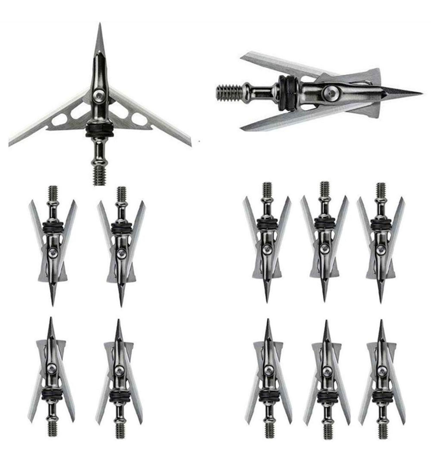 Fay Outdoor Sport 100 Grain Hunting Broadheads - 12 PK - Mechanical for Compound, Recurve Bow, Arrows, Crossbow Bolts - Buy Online on GoSupps.com
