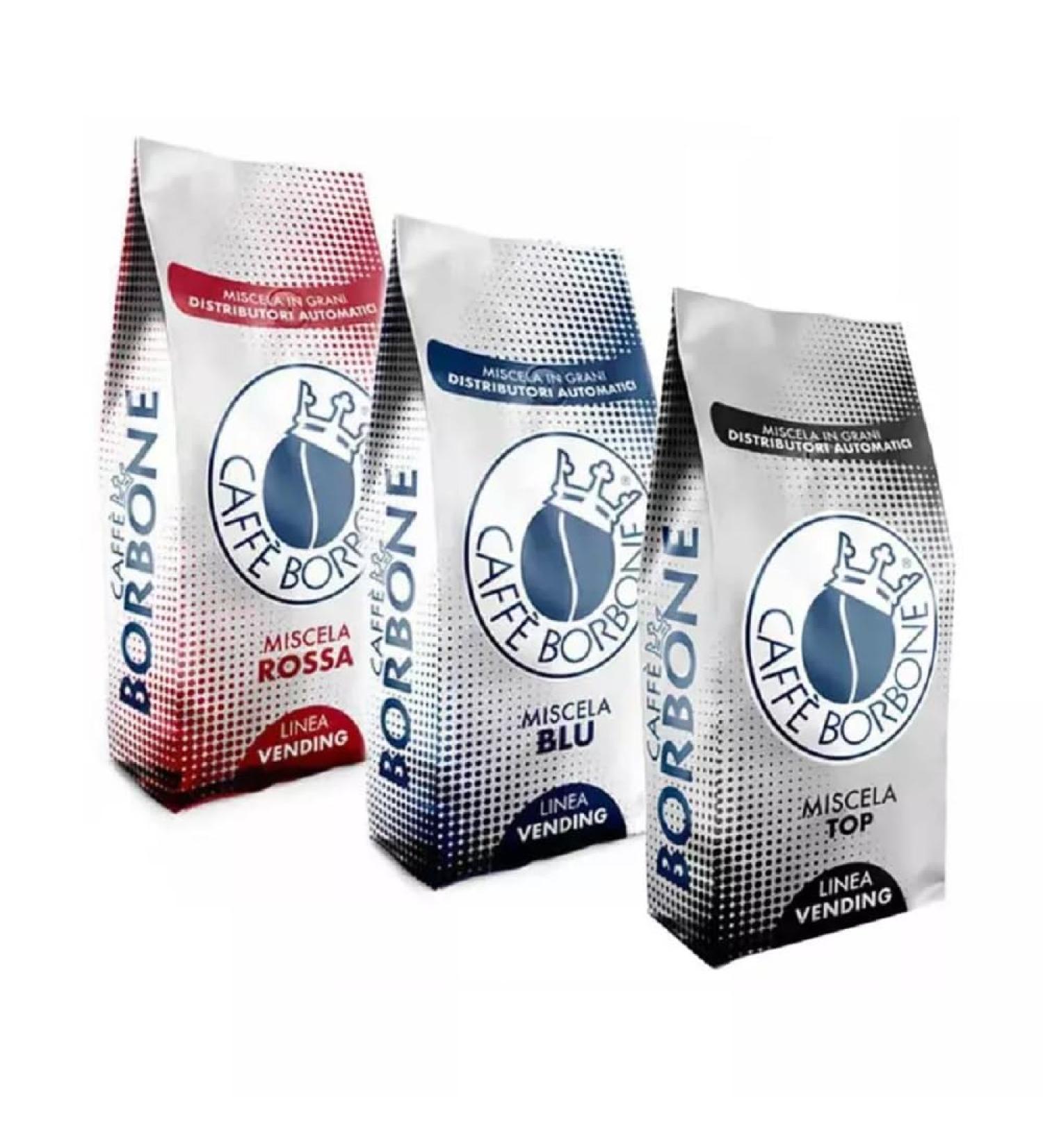 Trio Coffee beans Caffè Borbone blend Red, Blue and Top 1 kg x 3