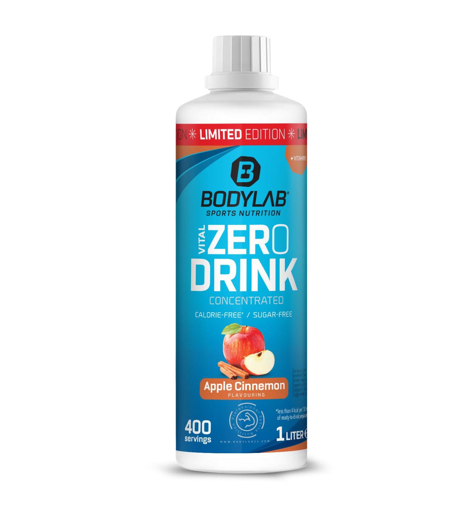BODYLAB24 Vital Zero Drink - Sugar-Free Apple Cinnamon Concentrate 1000ml | Low-Calorie Sports Beverage with Vitamins & L-Carnitine - Buy Online on GoSupps.com
