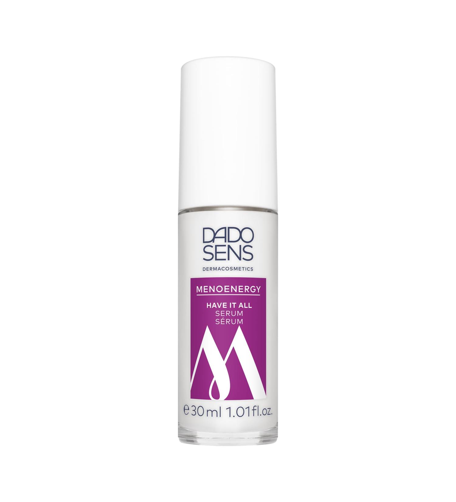  Dado Sens DADO SENS MENOENERGY HAVE IT ALL Serum (30 ml) Moisturizer with vegan collagen hyaluronic acid & Green Chiretta smooths and firms the skin especially for menopausal women. - Buy Online on GoSupps.com