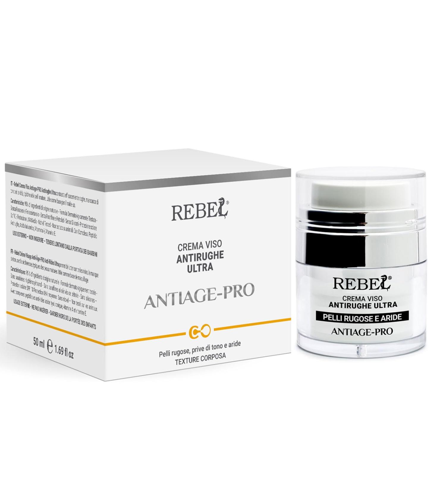  Licofarma Rebel Antiage Pro Face Cream Ultra Anti-Wrinkle Effect | Anti-Wrinkle and Anti-Aging Cream Day and Night | Intensive Treatment | With Peptides and Hyaluronic Acid | 50 ml - Buy Online on GoSupps.com