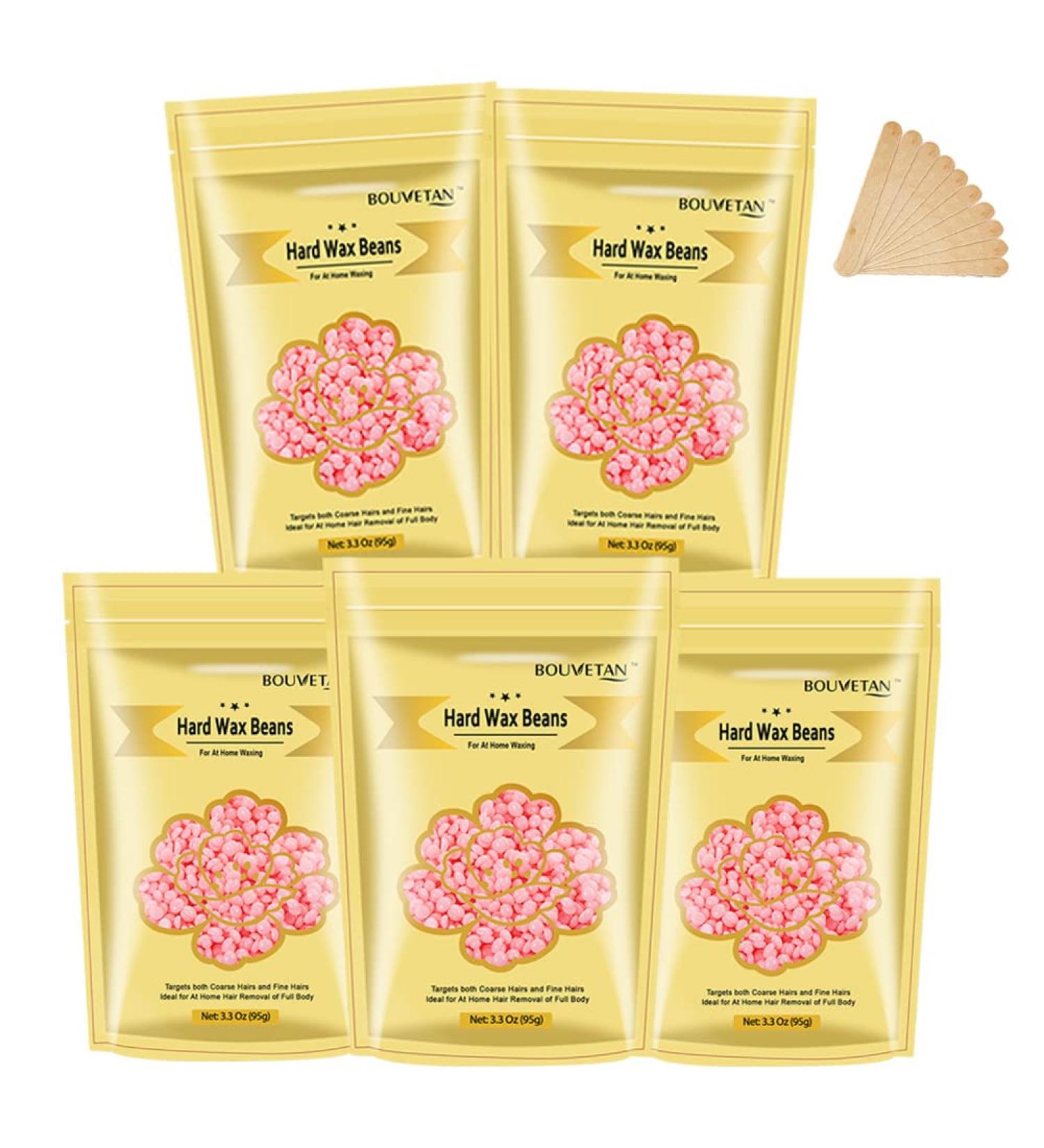 Wax Beads 16.5oz for Hair Removal - Sensitive Skin Hard Wax Beans for Bikini, Brazilian, Face, Armpit, Legs, Chest - Painless Hair Removal (5Pink) - Buy Online on GoSupps.com