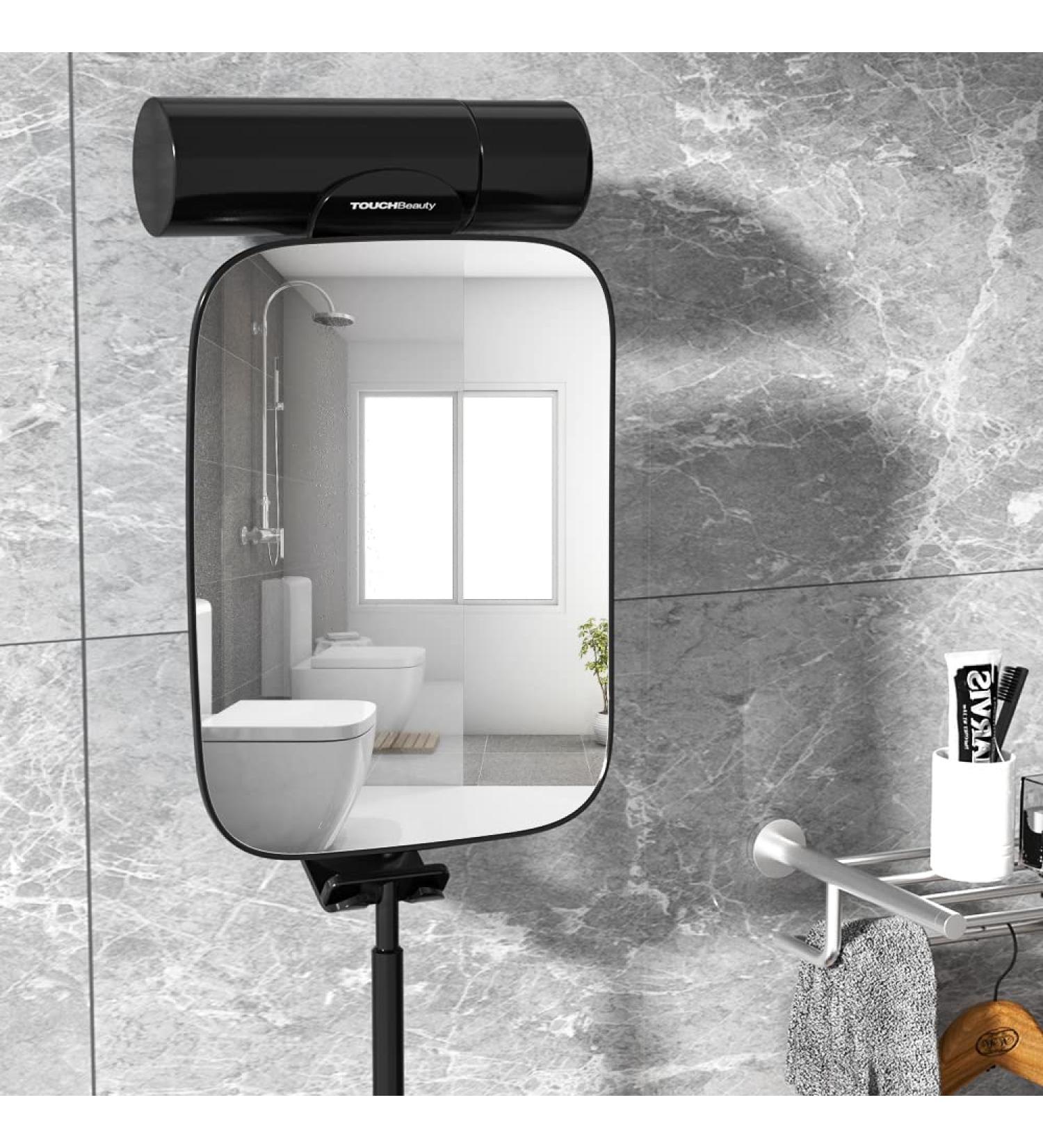 3X Magnification Shower Mirror with Razor Holder, 360 Swivel - Bathroom Accessories for Men & Women - 11 Larger Size - Includes 3pcs Adhesive Hooks - Black - Buy Online on GoSupps.com