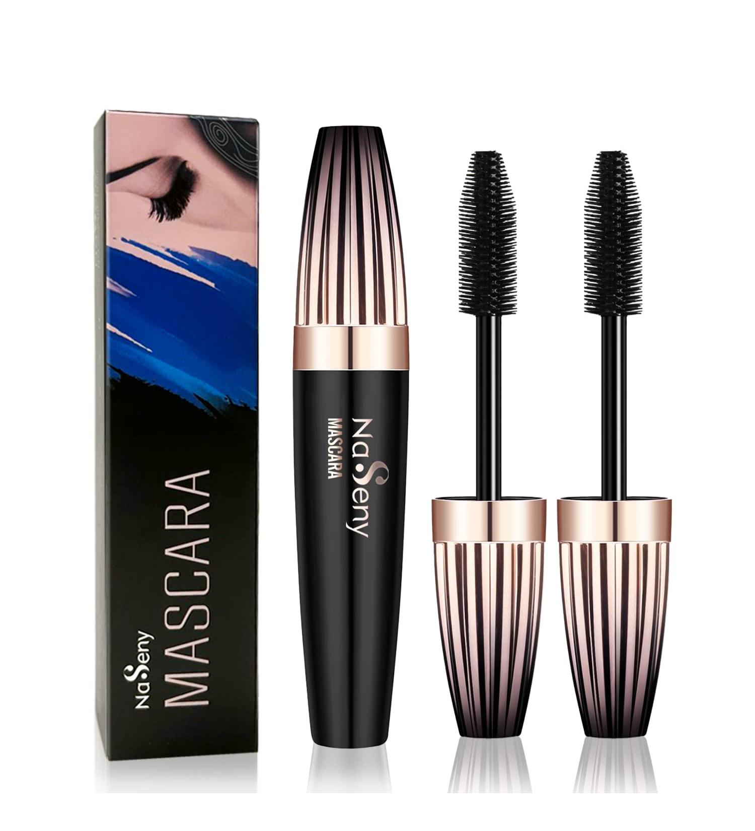 Naseny Waterproof Mascara Duo - Black Volume & Length Formula for Lash Extensions | Long Lasting 12H Wear, Smudge-Proof & Hypoallergenic for Sensitive Eyes - Buy Online on GoSupps.com
