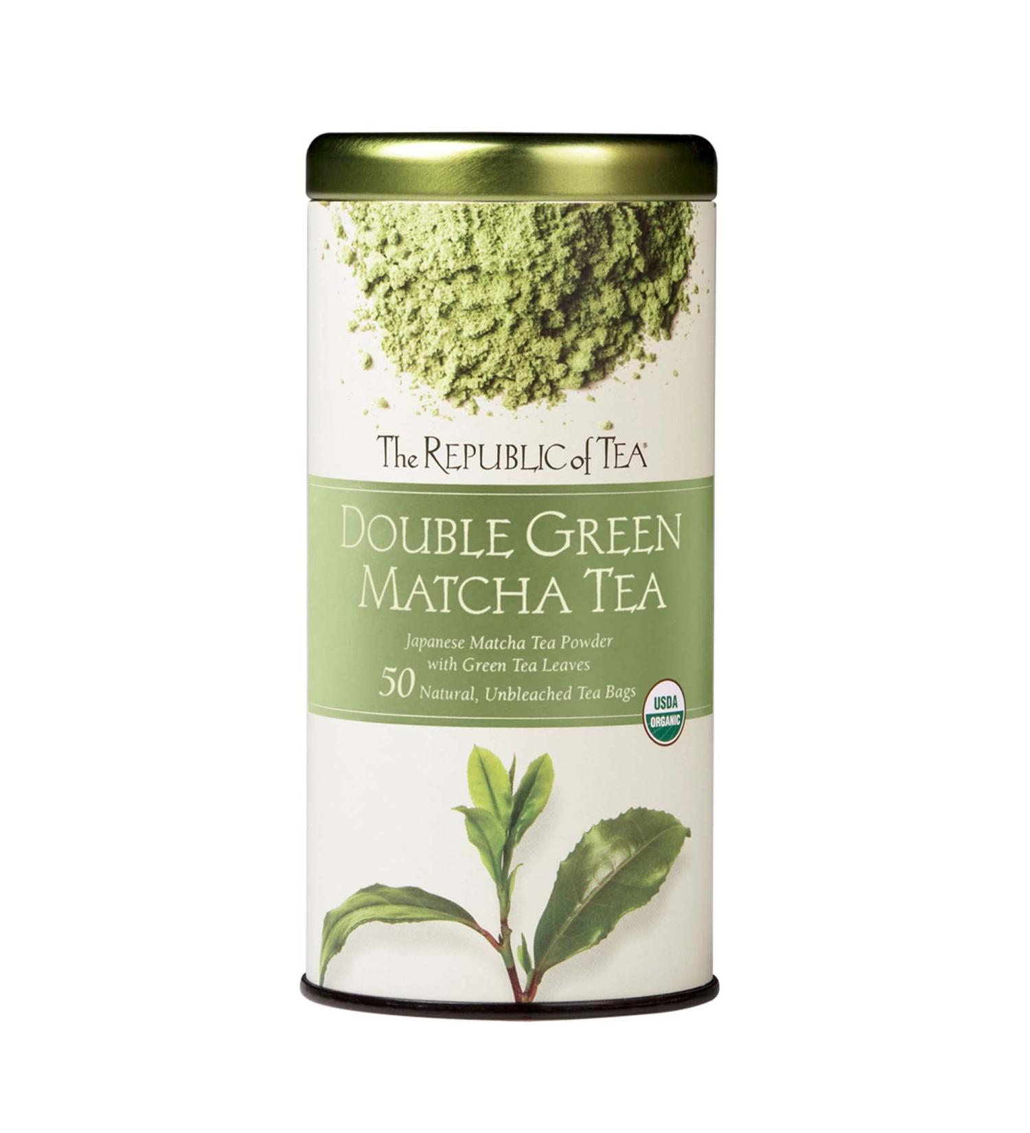 The Republic of Tea Double Green Matcha 50 Count - Organic Green Tea & Matcha Powder Blend - Buy Online on GoSupps.com