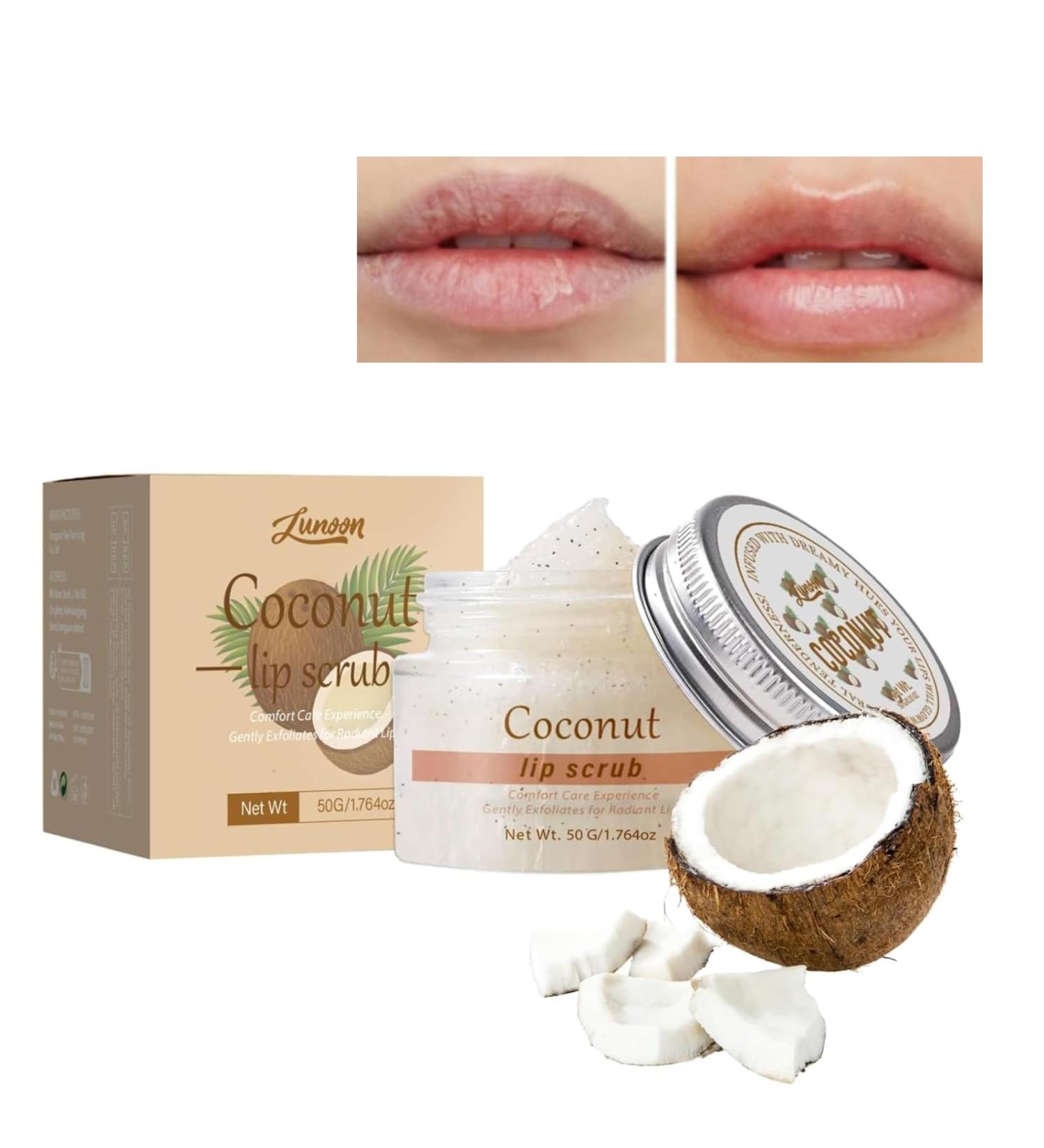 Natural Lip Scrub - Moisturizing Vanilla Sugar Scrub for Dry Lips | Exfoliating Lip Scrubber with Essential Oils | 1.76 Oz - Buy Online on GoSupps.com