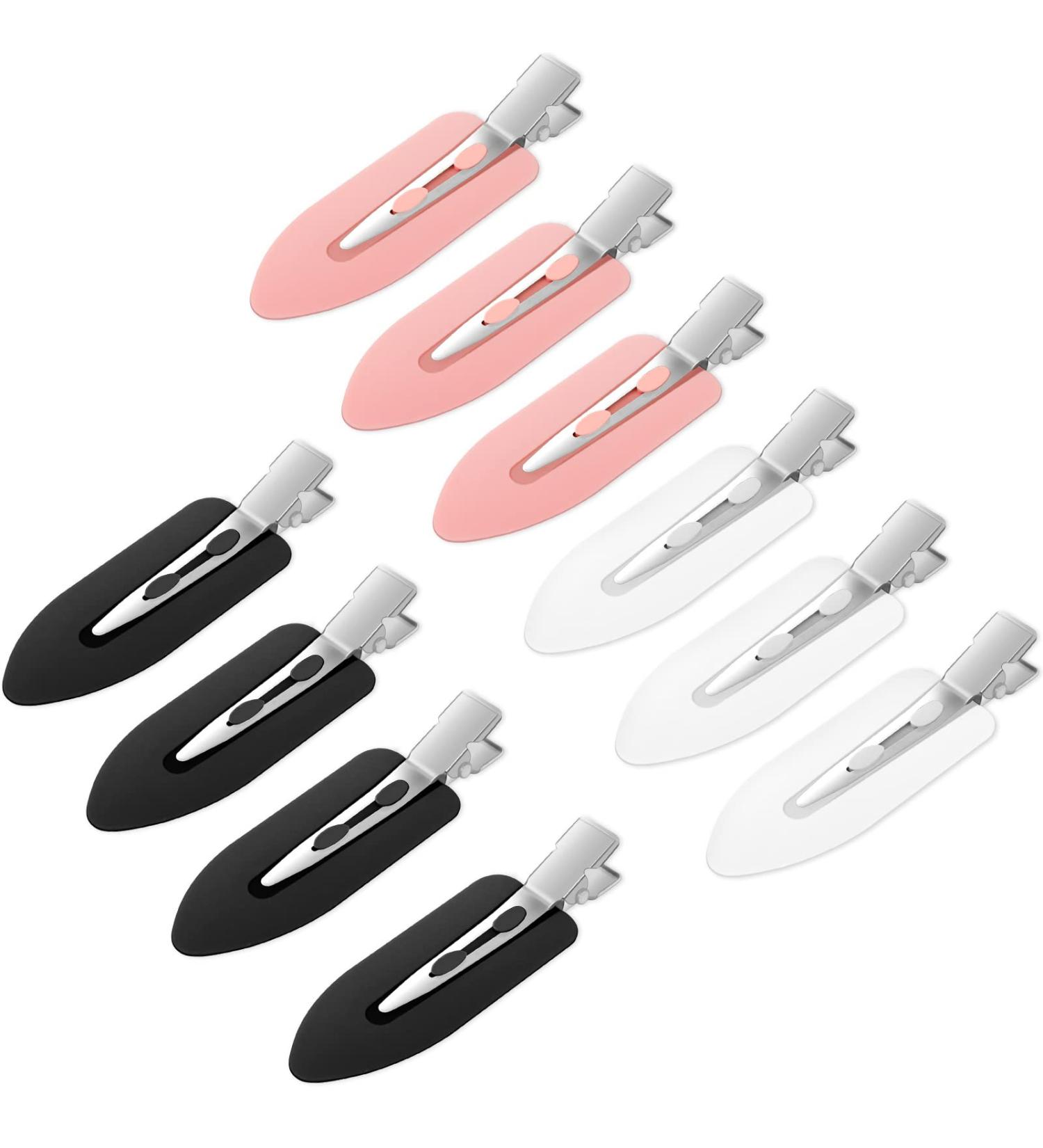 Sularpek 10 Pcs No Bend Hair Clips Makeup Hair Clip No Crease Hair Pin Clips Styling Curl Clips Accessories for Hair Styling Face Washing Makeup Application(Pink White Black) 1 count (Pack of 10) - Buy Online on GoSupps.com