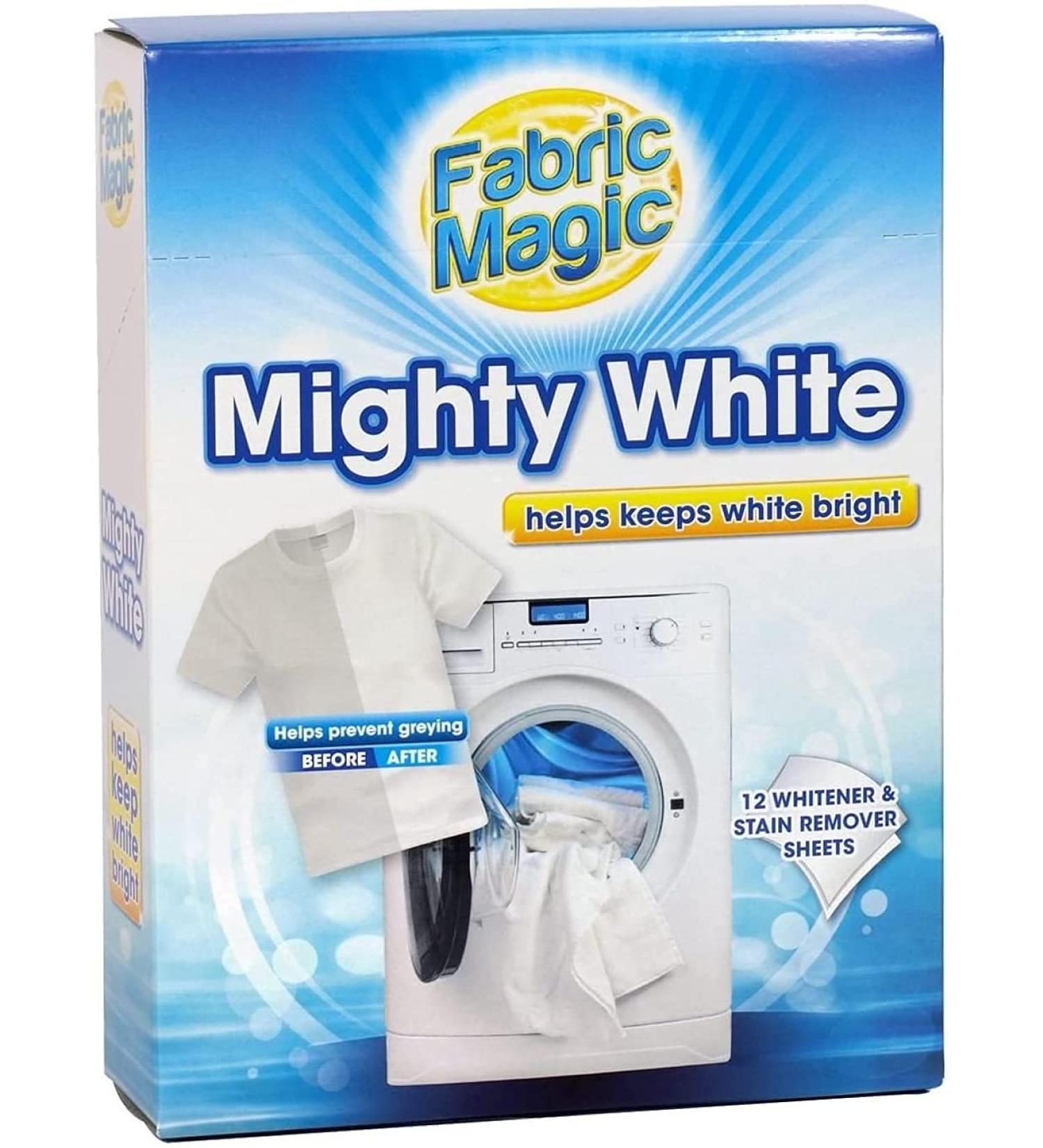 Fabric Magic Mighty White 12 Sheets Whitener Stain Remover Wipes Clean Clothes Washing Laundry - Buy Online on GoSupps.com