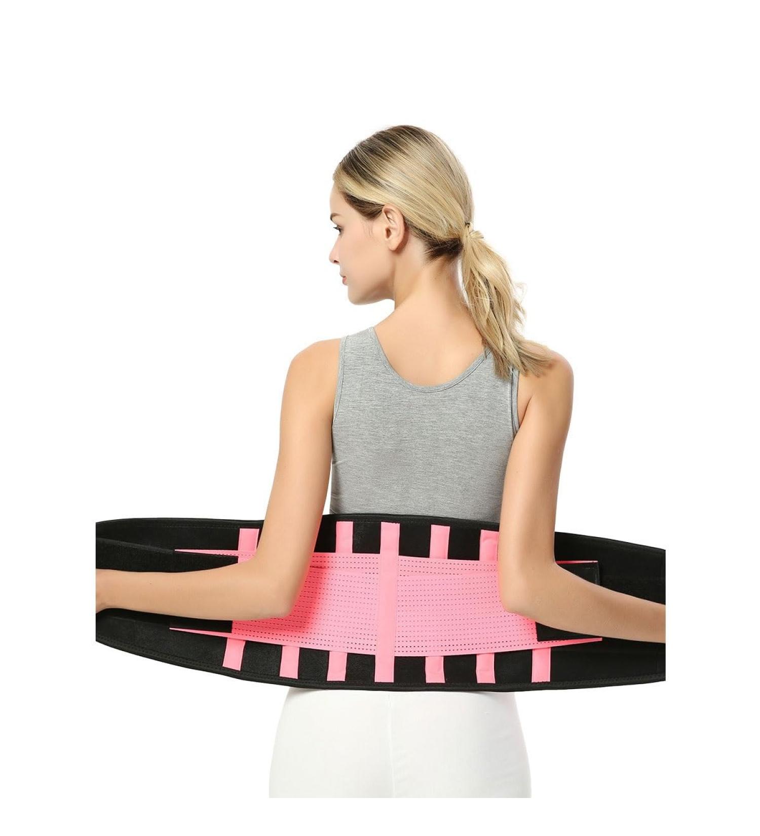 Wgust Support Belt for Lower Back Pain Relief - Light & Breathable Lumbar Belt for Men & Women 60x90cm Pink Ideal for Work & Gym - Buy Online on GoSupps.com