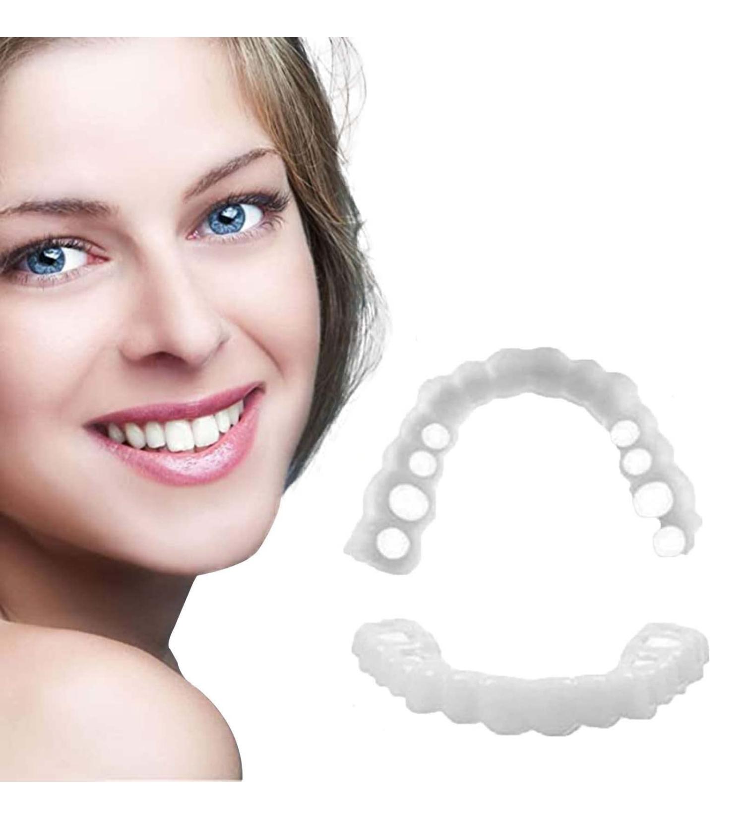 Natural Shade Fake Teeth Veneers for Upper & Lower Jaw - Perfect Braces & Whitening Substitutes - Buy Online on GoSupps.com