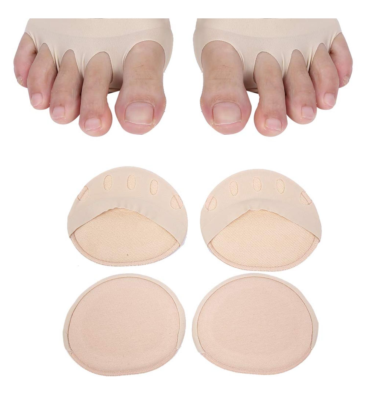 Foot Cushion & Pointe Shoe Toe Pads - 2 Pairs Skin Color High Heeled Shoe Forefoot Pads for Pain Relief & Comfort - Buy Online on GoSupps.com