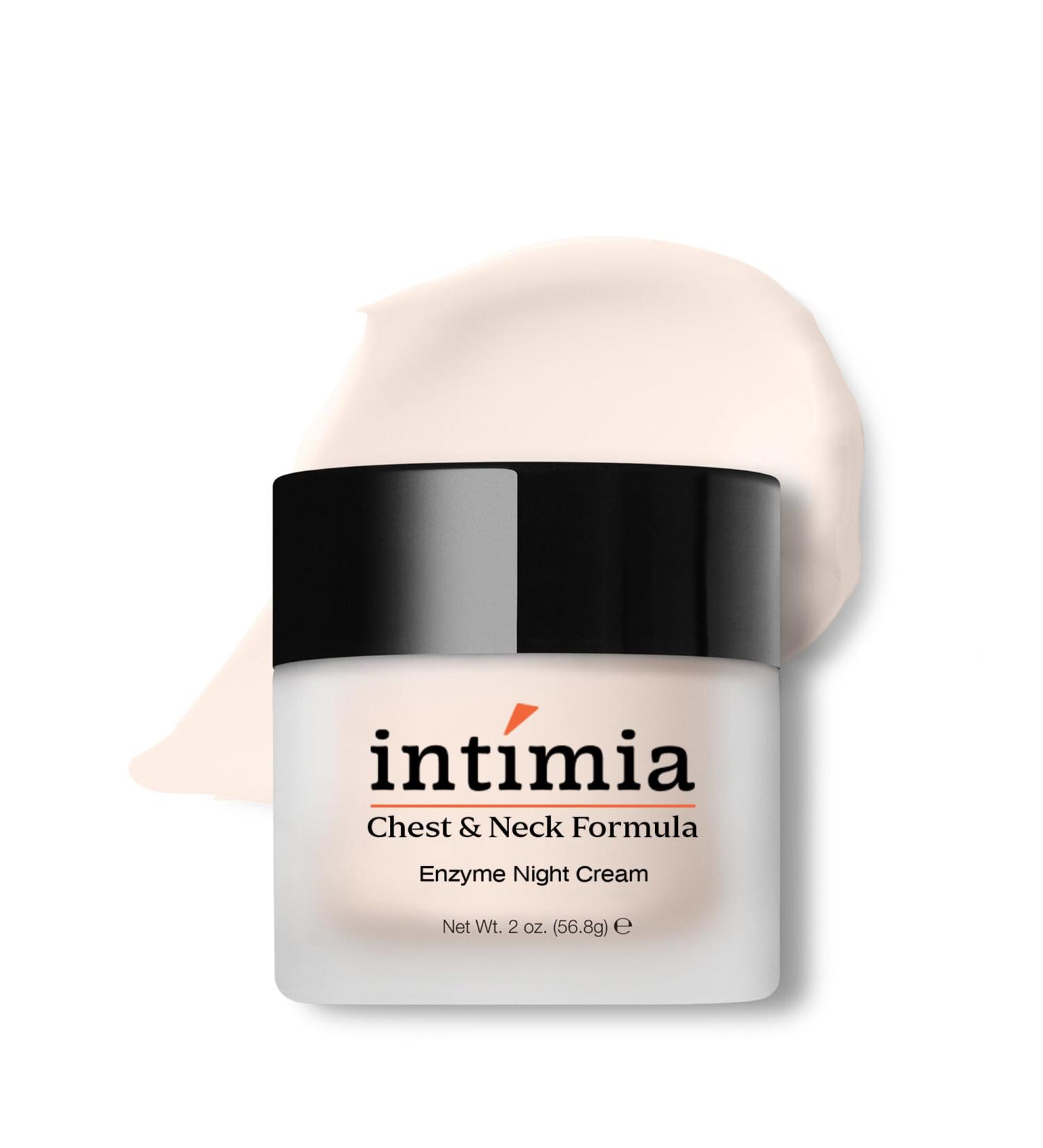 Intimia Enzyme Night Cream for Neck and Decollete 2 oz - Anti Aging Neck Cream Anti Wrinkle Cream for Women with Chest and Neck Formula - Multi Fruit Acid Complex Cream