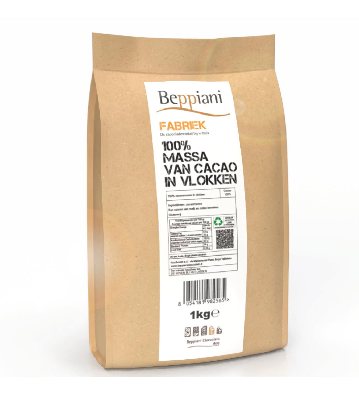  Beppiani Beppiani 100% cocoa mass 1 kg in scales 100% vegan dark craft chocolate without sugar rich in antioxidants for balanced di - Buy Online on GoSupps.com
