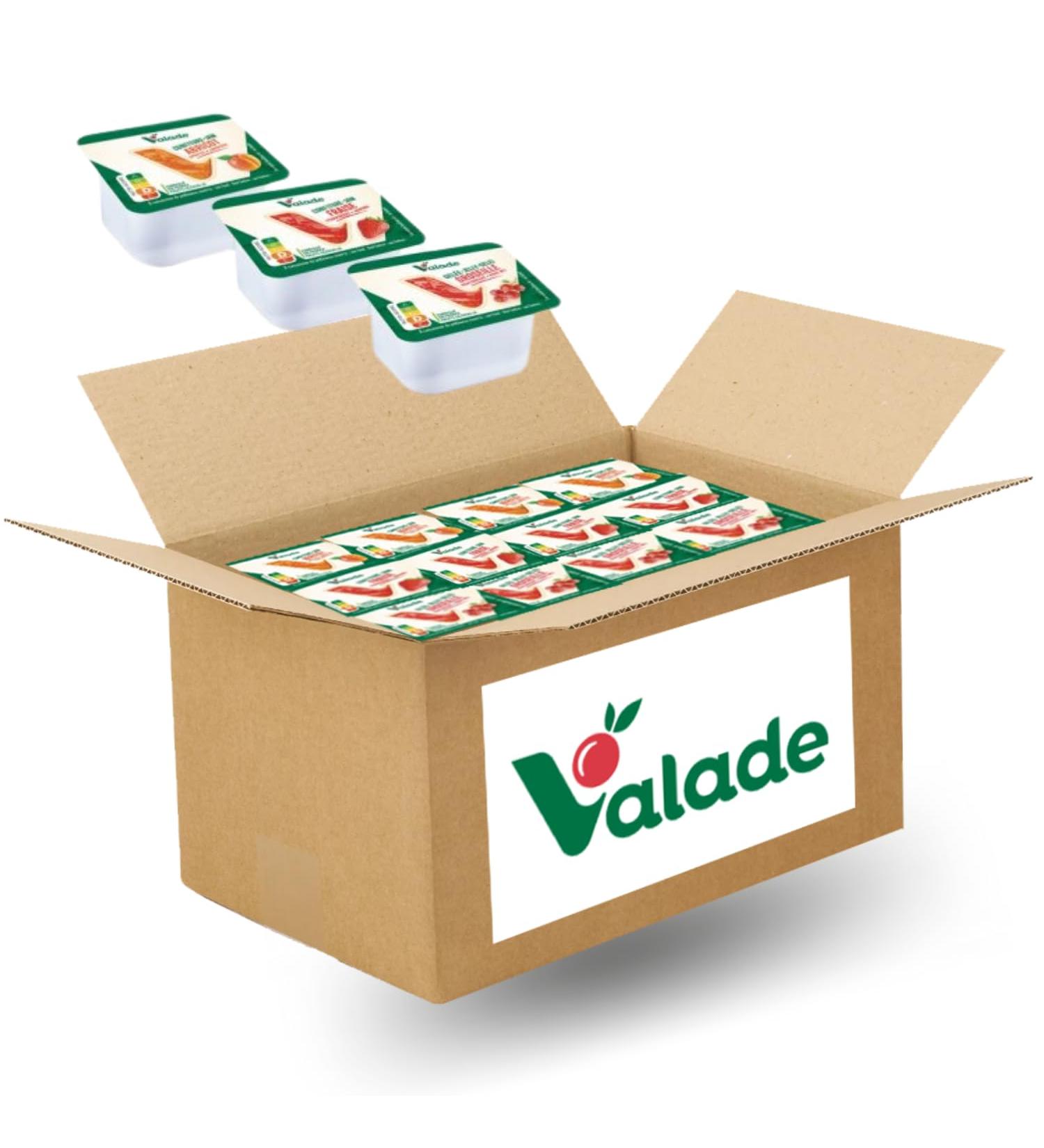 VALADE | 120 barquettes de confiture et gel e :abricot fraise groseille | doses individuelles de 30g pour un plaisir sans exc s pratique emporter id al pour la restauration et les Airbnb - Buy Online on GoSupps.com