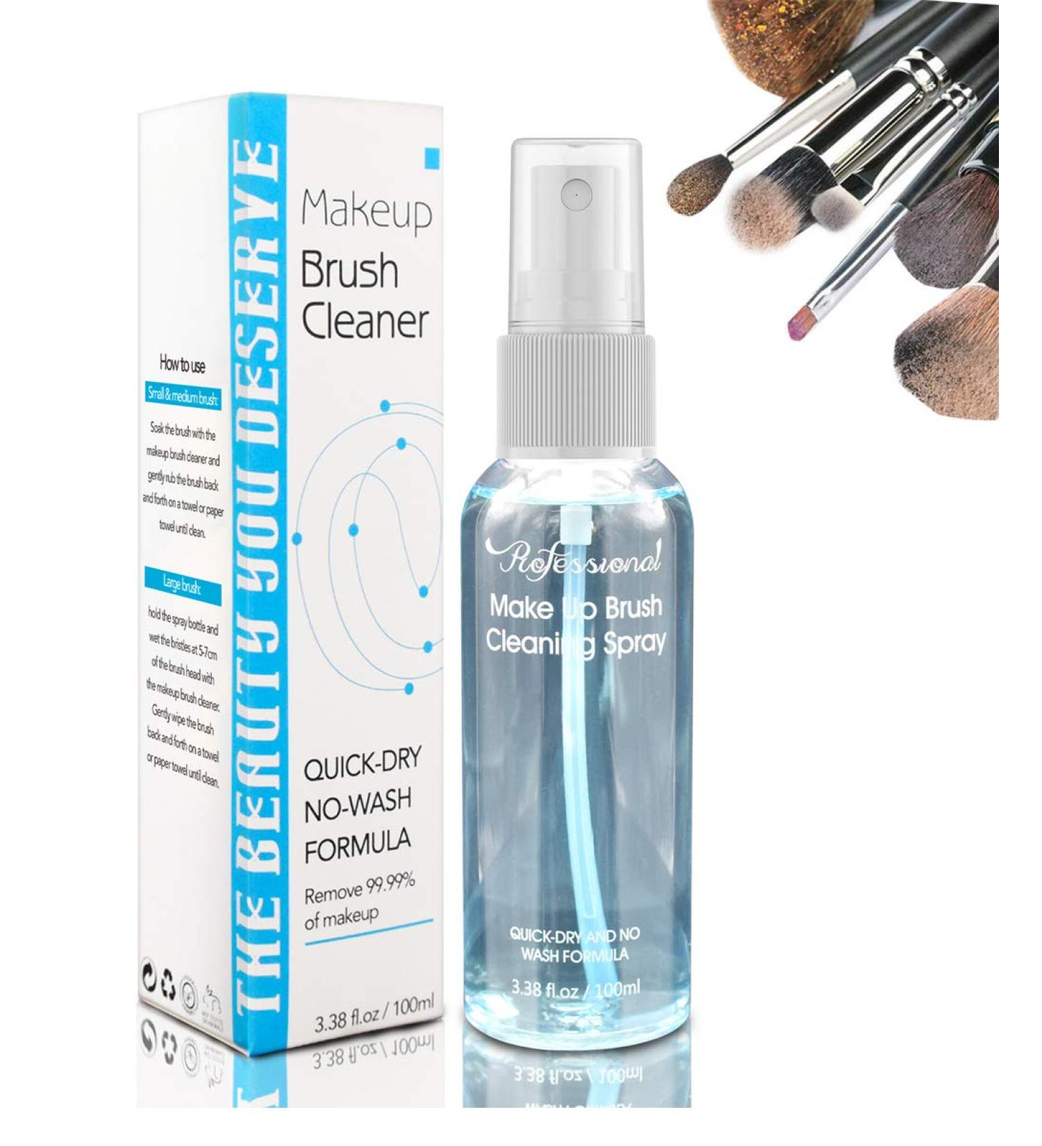 Makeup Brush Cleaner Spray - No-wash, Quick Drying, Deep Cleaning Solution (3.38 oz) - Perfect Gift for Women and Girls - Buy Online on GoSupps.com