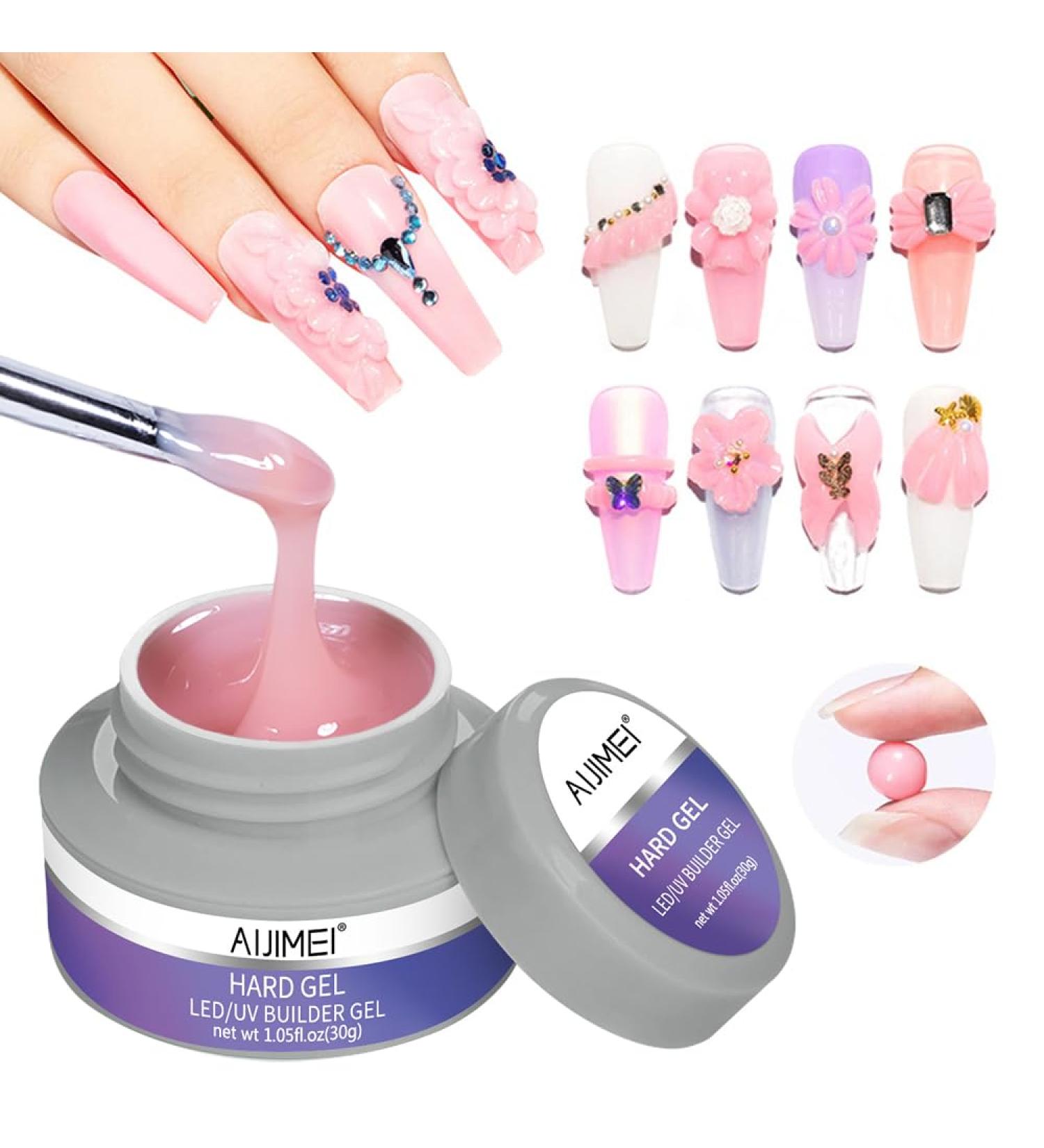 AIJIMEI Pink Color Gel Builder for Nails 30g Builder Gel for Nails Manicure Nail Gel Builder Nail Design in a Bottle Hard Gel Builder for Nails (Pink-30g/1.05fl.oz) - Buy Online on GoSupps.com