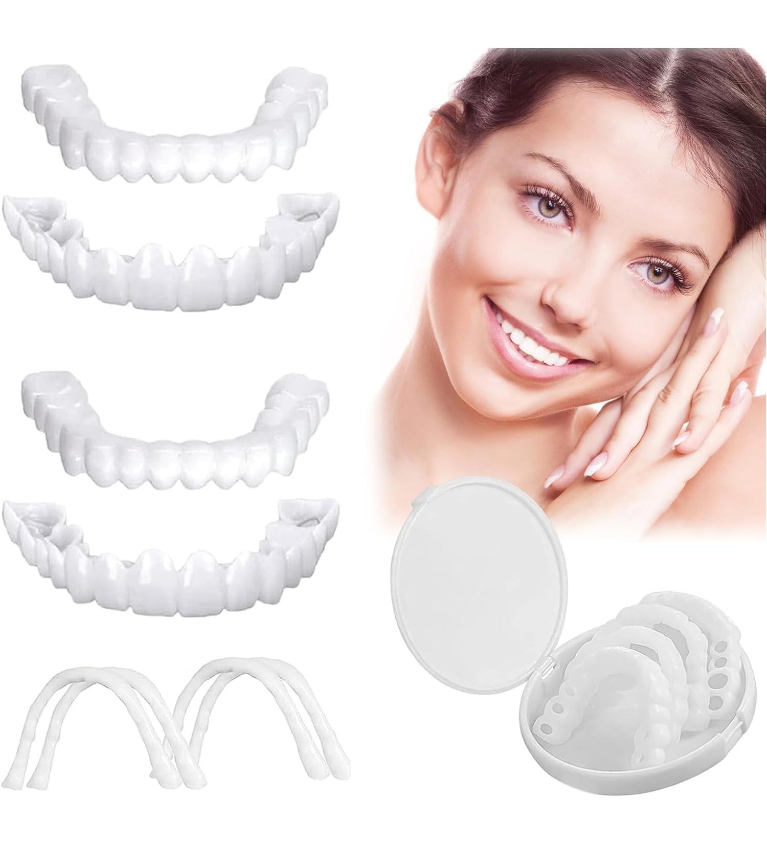 Brightening Teeth Veneers - 2 Pairs of Cosmetic Dentures for Men & Women - International Shipping - Buy Online on GoSupps.com