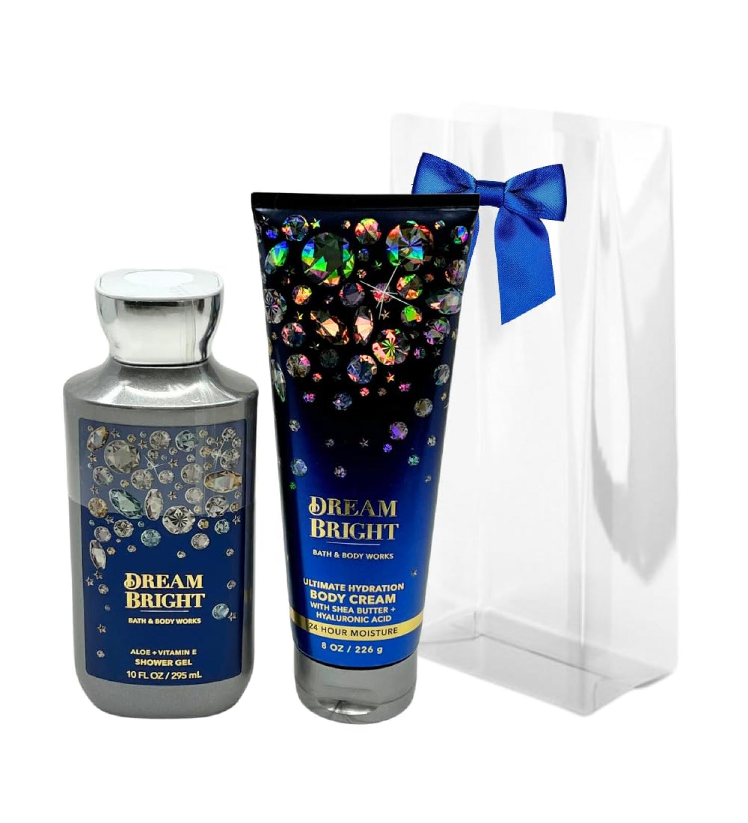 Bath & Body Works DREAM BRIGHT 2-Piece Gift Set - Shower Gel & Body Cream with Blue Bow | Ideal Holiday & Gift Choice - Buy Online on GoSupps.com