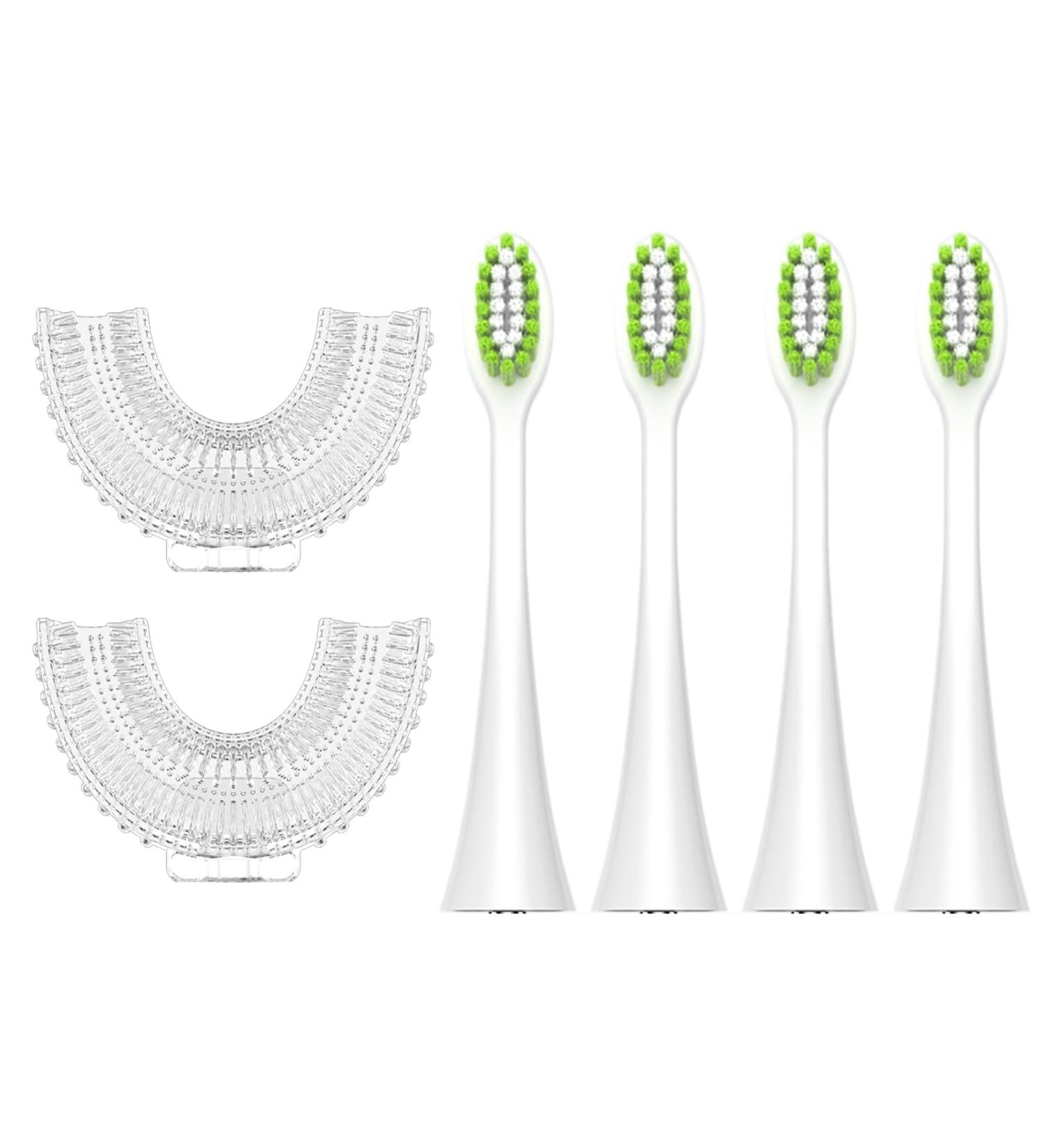 U-Shaped Toothbrush Kids Replacement Head Set - Compatible with U-Shaped Electric Toothbrushes | 4 Bristle Heads + 2 U-Shaped Heads for Ages 2-6 - Buy Online on GoSupps.com