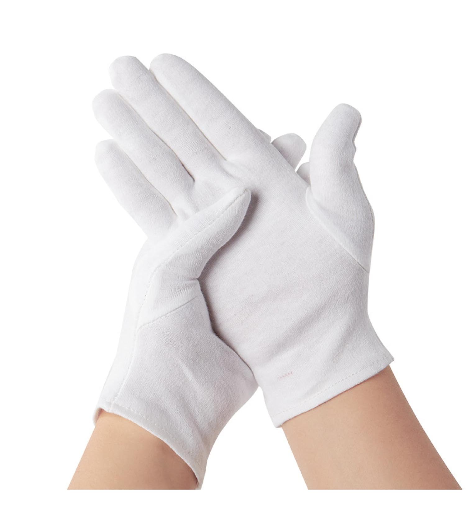Esshogo 3 Pairs of Cotton Gloves Cotton Jersey Comfortable and Breathable Fabric Gloves with Certified Skin Compatibility for Skin Care Daily Work etc. (M White) - Buy Online on GoSupps.com