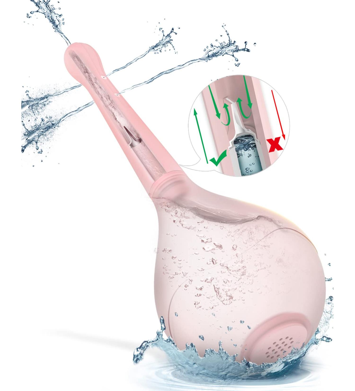 PropoDusche Anti Back-Flow Douche Enema Kit with 5-Hole Nozzle - Pink Silicone Enema Cleaner for Men and Women - Buy Online on GoSupps.com