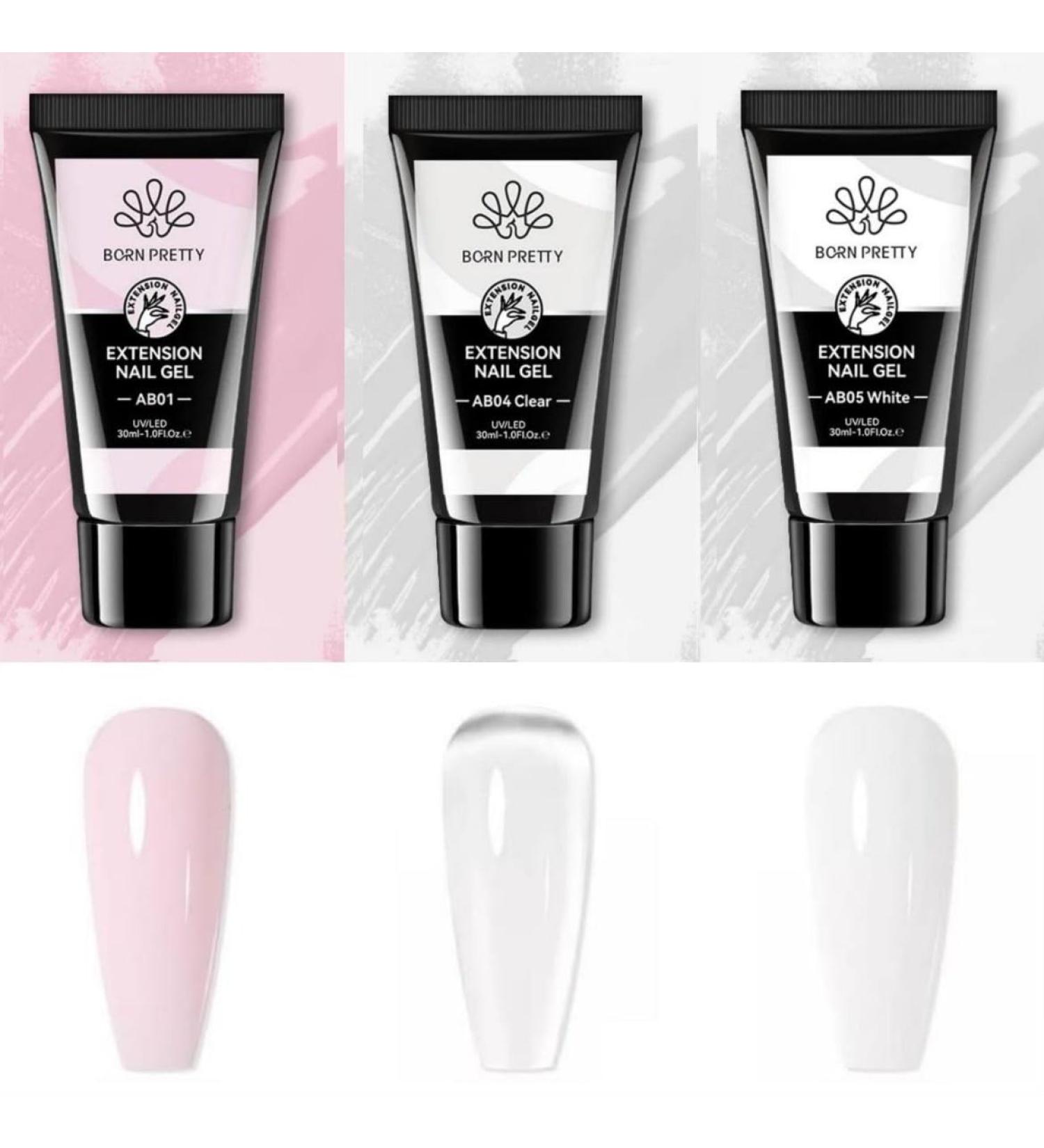  Born Pretty Born Pretty - Polygel - 3x30 ml - Polygel Products - Polygel blanc - Polygel rose - Polygel Glitter - Polygel Glitter - Polygel Nude - Extension gel - Builder gel (AB01/AB04/AB05 30 ml) - Buy Online on GoSupps.com