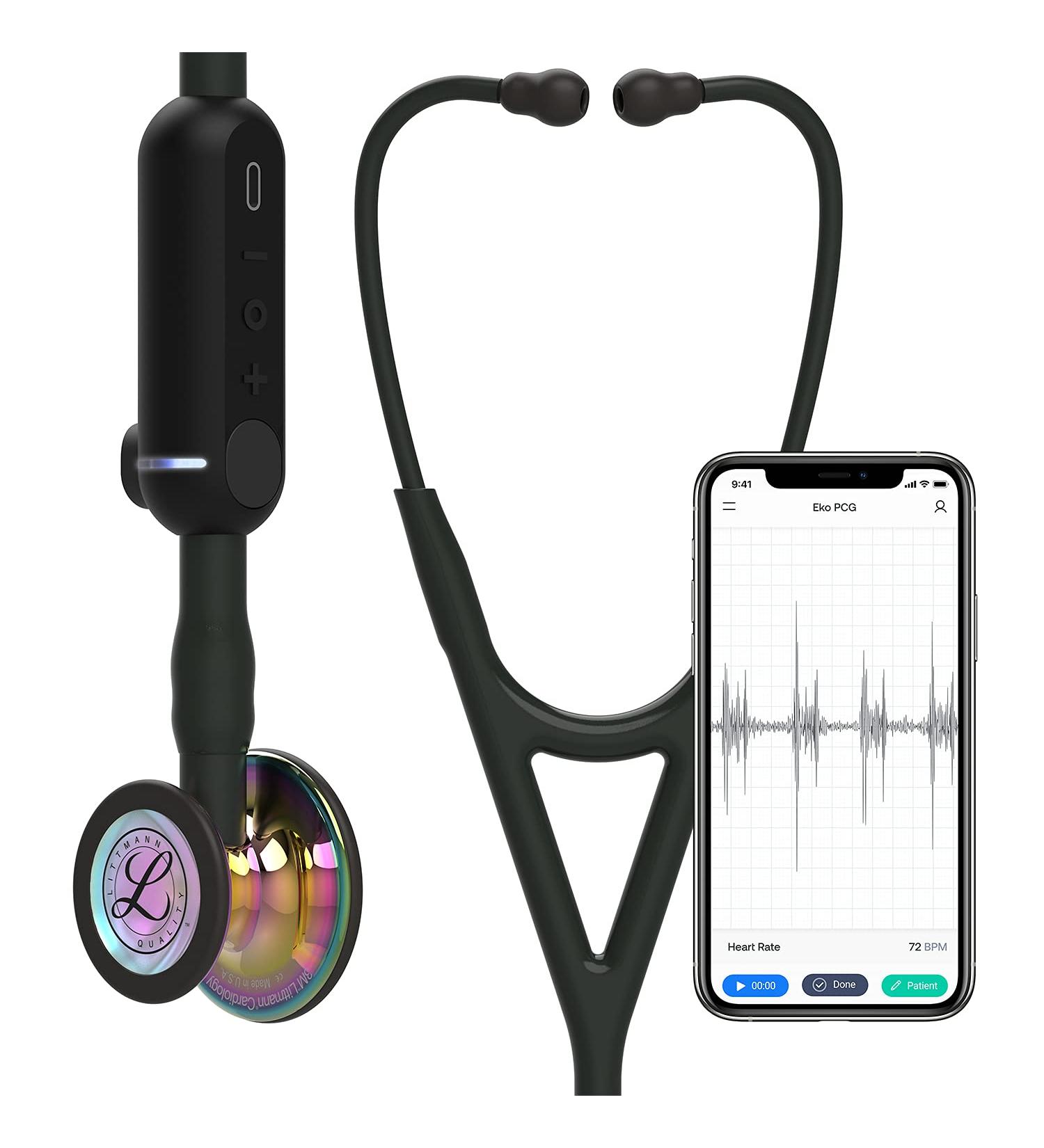 3M Littmann CORE Digital Stethoscope 8572 - High Polish Rainbow Chestpiece - Black Tube - 69 cm - Black / Rainbow - Single - Buy Online on GoSupps.com