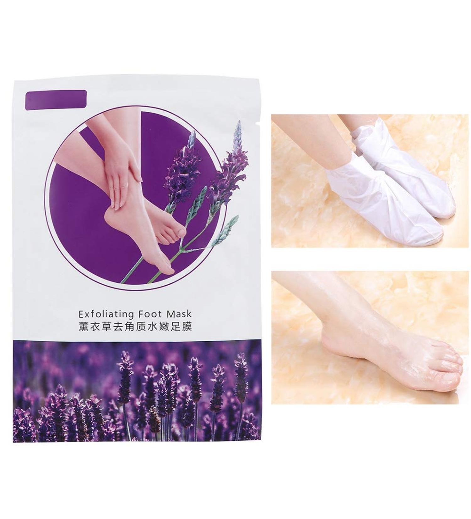 Moisturizing Lavender Essence Foot Mask - Exfoliating Dead Skin Peel for Hands & Feet - 40g - Buy Online on GoSupps.com