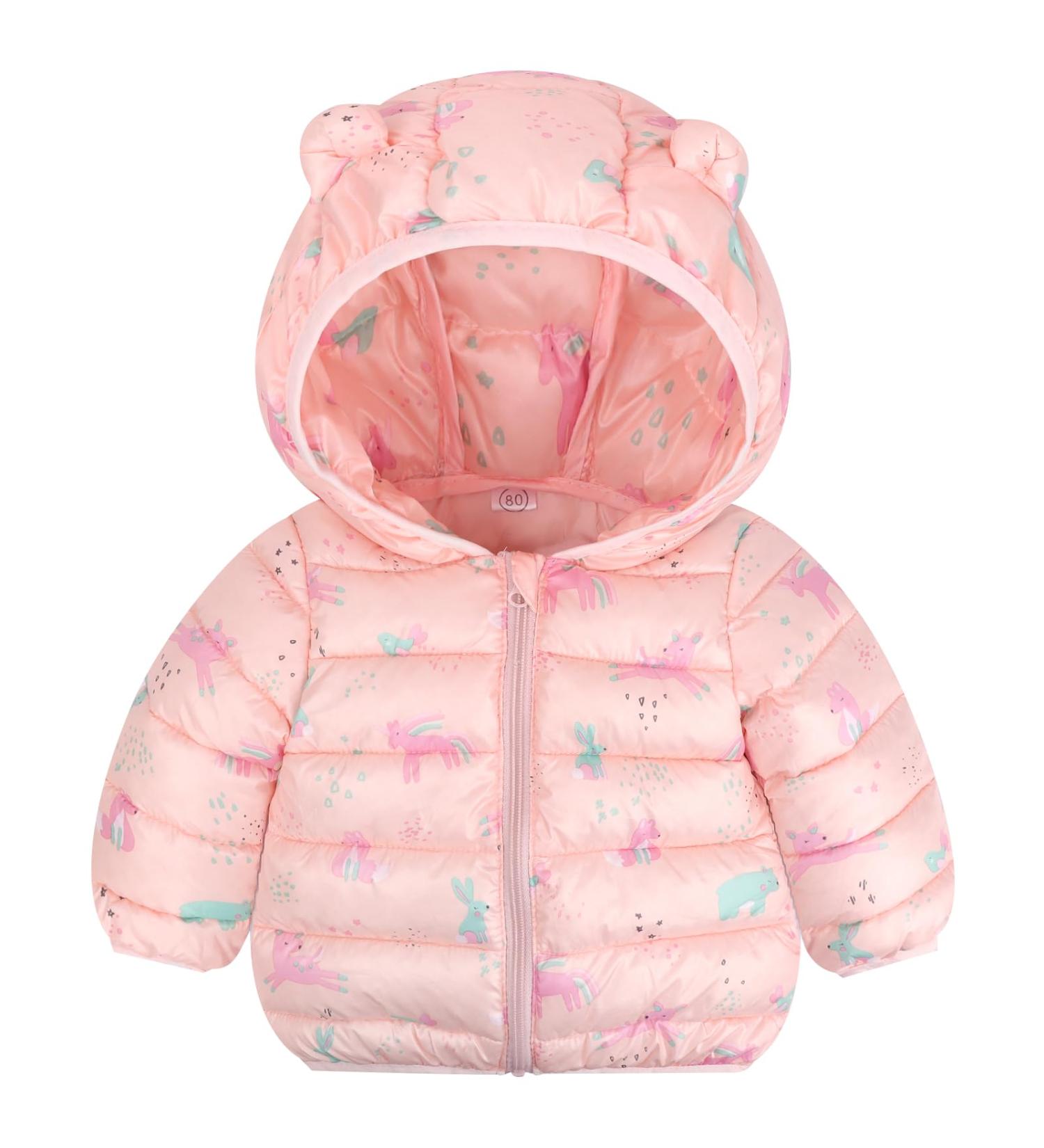 Pink Rabbit Baby Puffer Jacket Toddler Winter Coat 3-4 Years | Hooded Lightweight Outerwear for Baby Boys and Girls - Buy Online on GoSupps.com