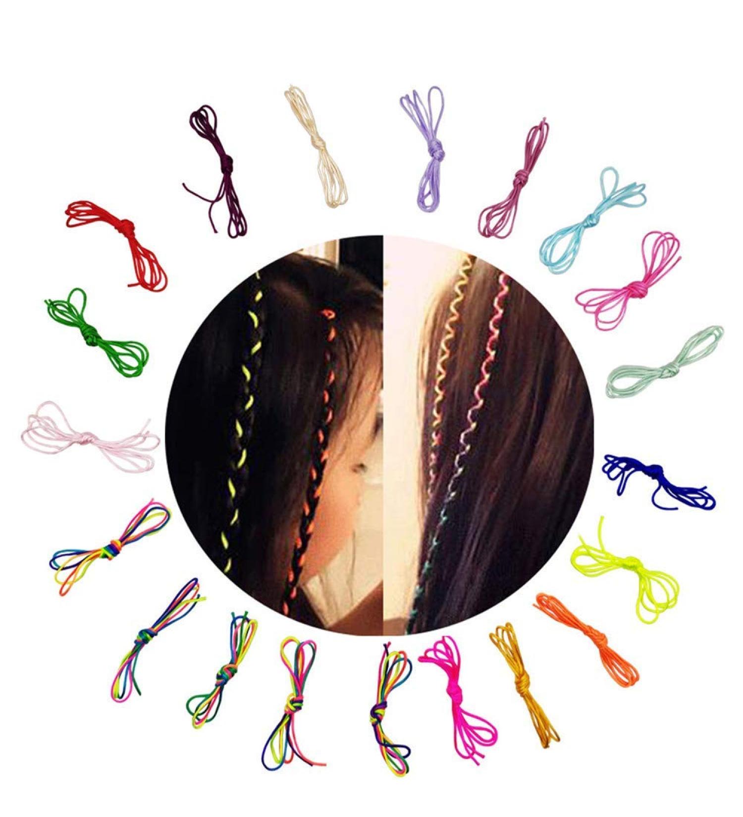 Hixixi 20pcs Colorful Hair Braiding Yarn Bands - DIY Fashionable Hiphop Hair Ties - Buy Online on GoSupps.com