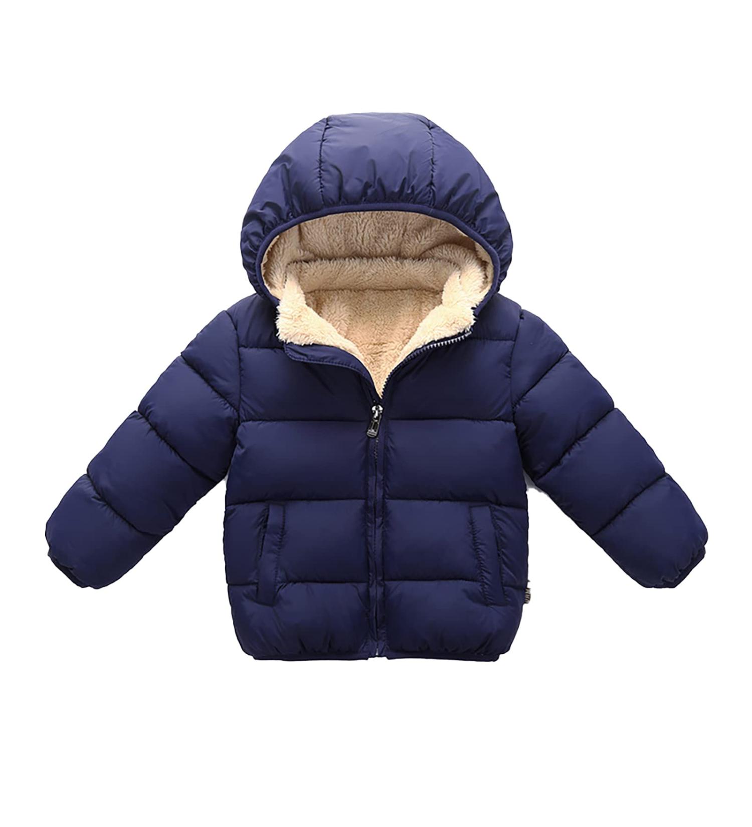 YOPOTIKA Baby Hooded Fleece Jacket | Removable Hood | Navy Blue | 12-18 Months to 5-6 Years - Buy Online on GoSupps.com