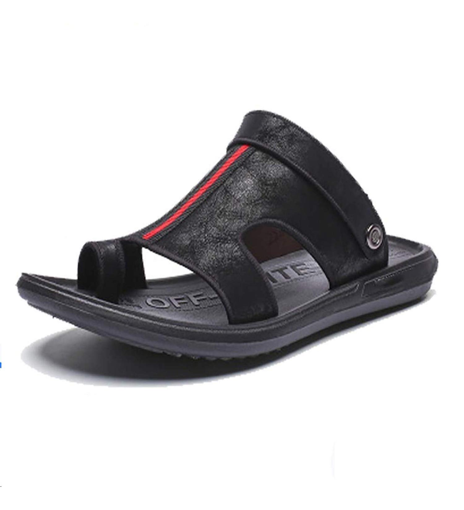 QYY Big Toe Foot Correction Sandal - Orthopedic Bunion Corrector for Men - Black Leather Casual Sandal - Size 10 - Buy Online on GoSupps.com