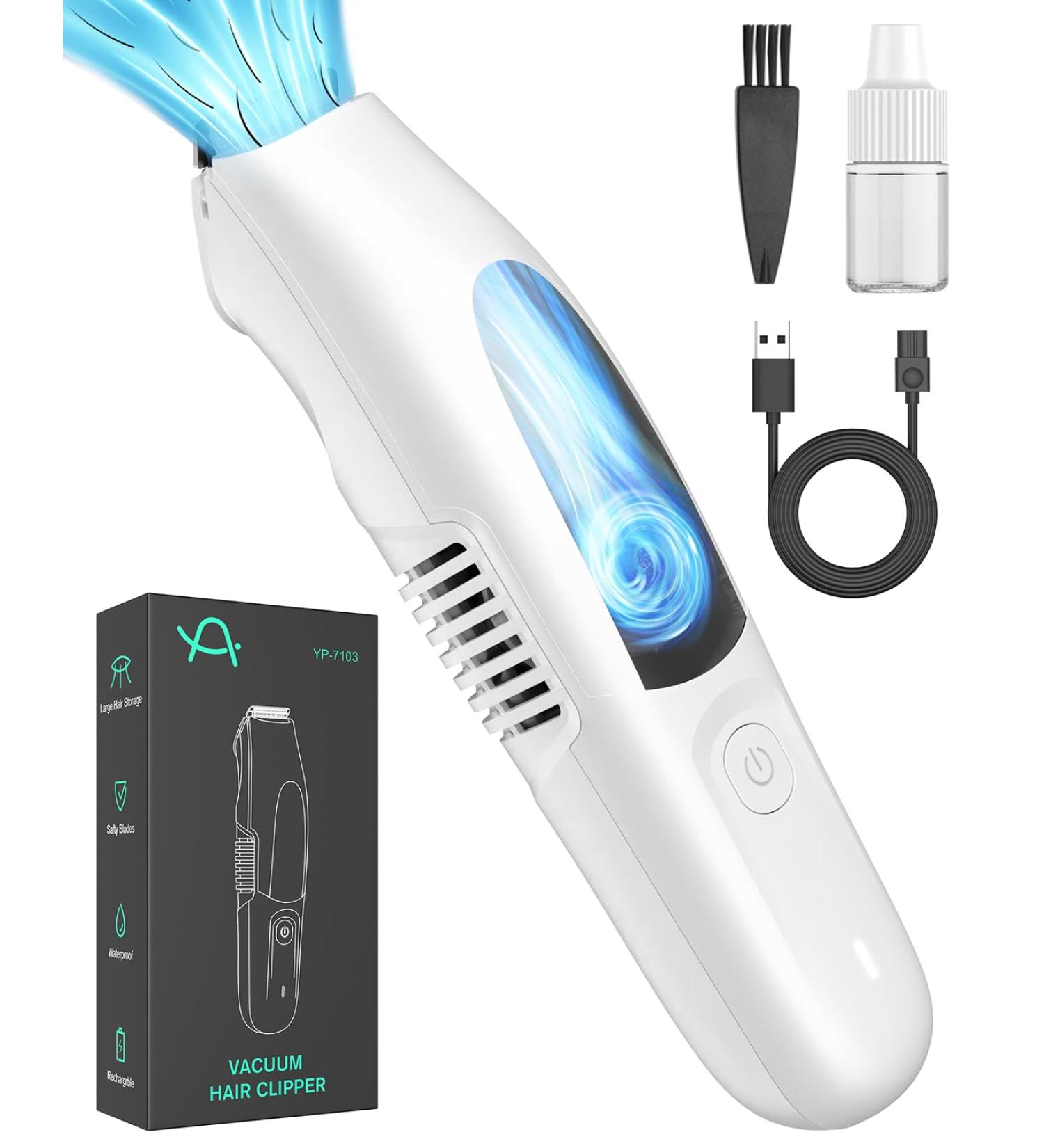 ASAHINA Body Hair Trimmer for Women Vacuum Clippers with Hair Suction Electric Bikini Trimmer with Body Clippers IPX7 Waterproof USB Recharge Cut Leg Chest Arms Armpit Hair Gifts for Her Light White - Buy Online on GoSupps.com