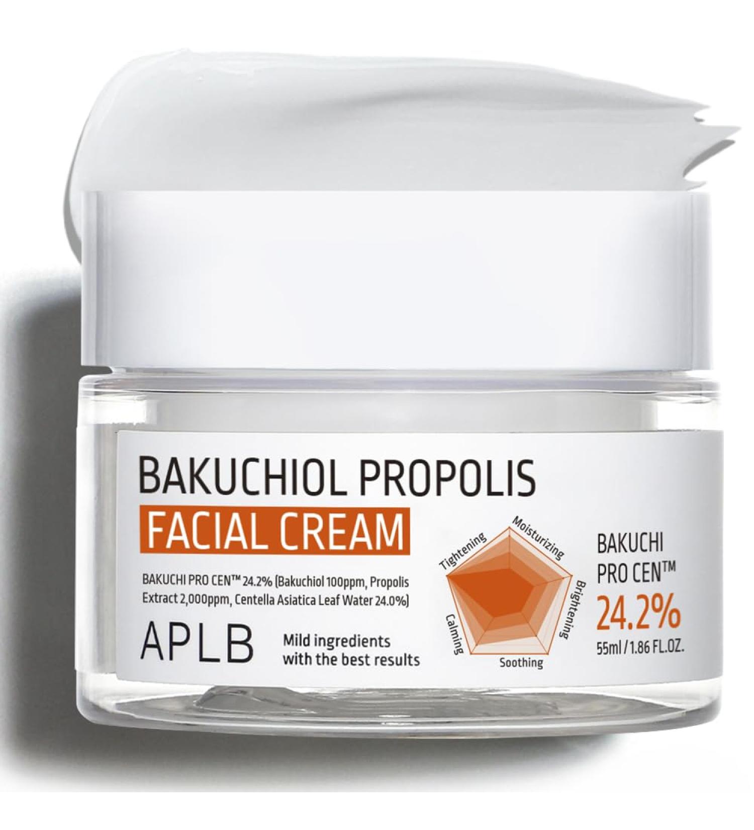 APLB Bakuchiol Propolis Facial Cream - Korean Skincare for Wrinkle Care & Deep Hydration | 24.2% BAKUCHI PRO CEN 1.86 FL.OZ - Revitalize & Improve Skin Texture - Buy Online on GoSupps.com