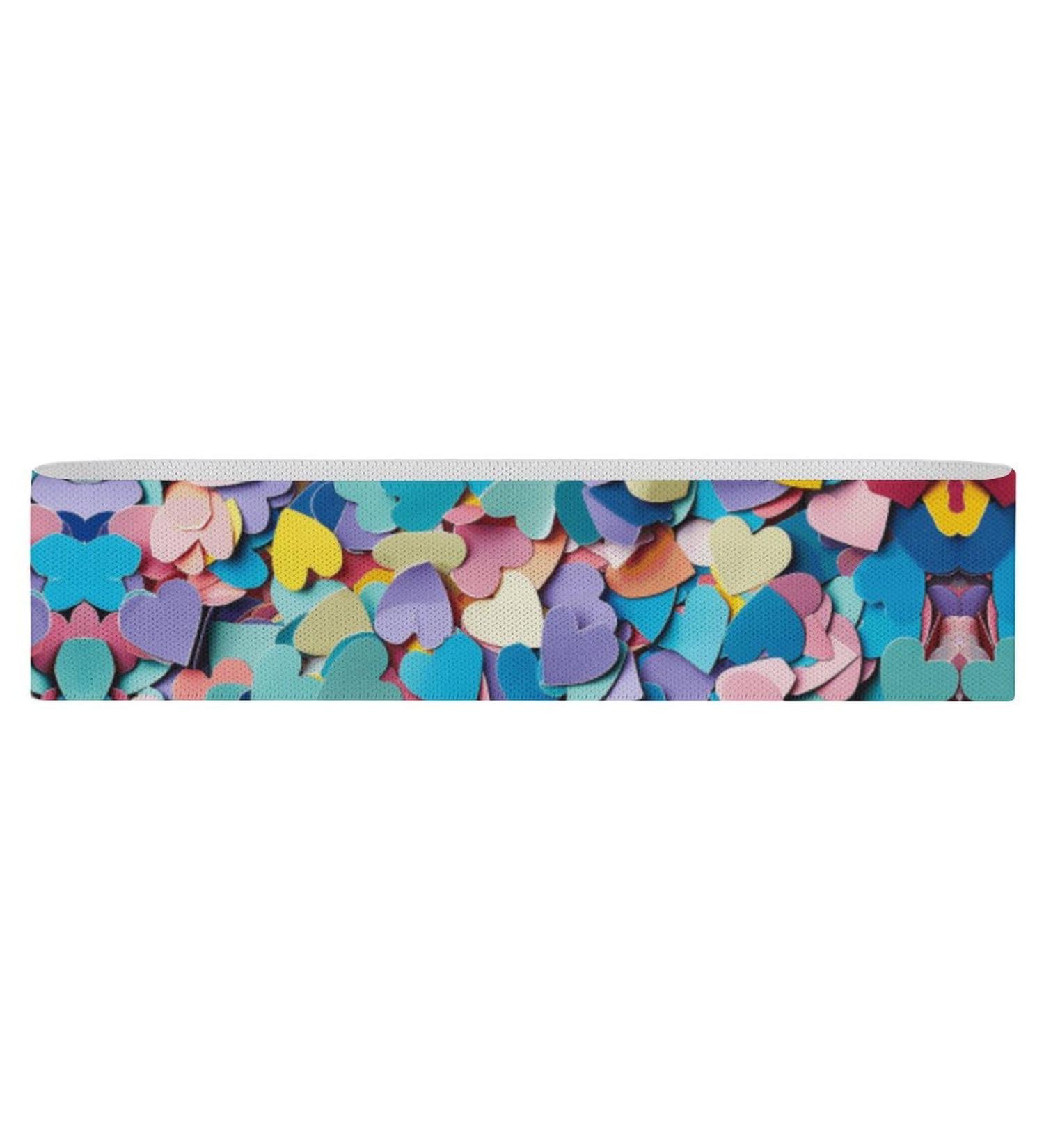 Buy Colorful Confetti Printed Resistance Bands - Elastic & Fabric Exercise Fitness Bands for All Levels | International Shipping Available - Buy Online on GoSupps.com