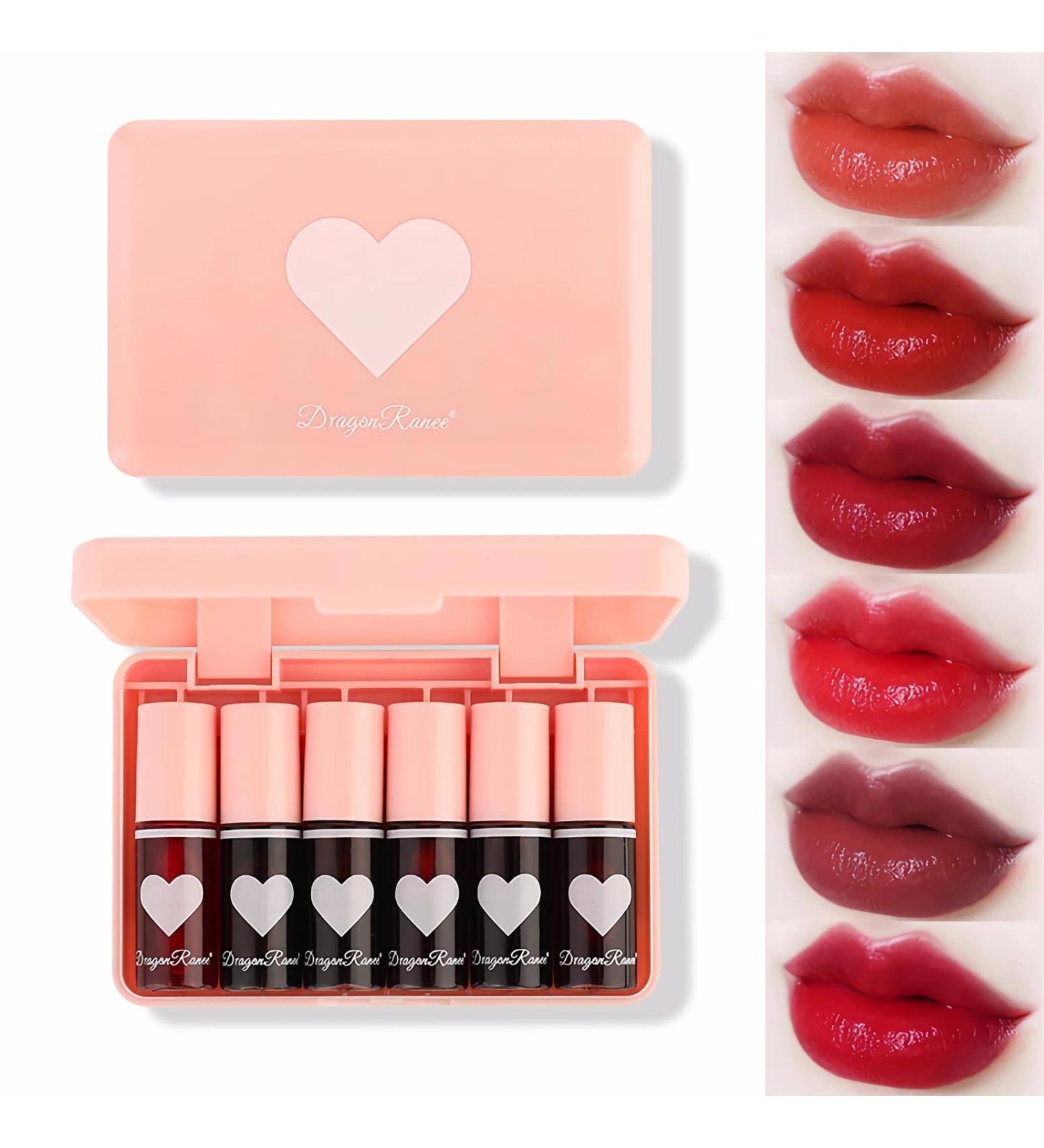6 Colors Lip Tint Stain Set - Plumping Gloss, Multi-use Cheek Tint, Long-lasting Korean Lip Stain - Buy Online on GoSupps.com