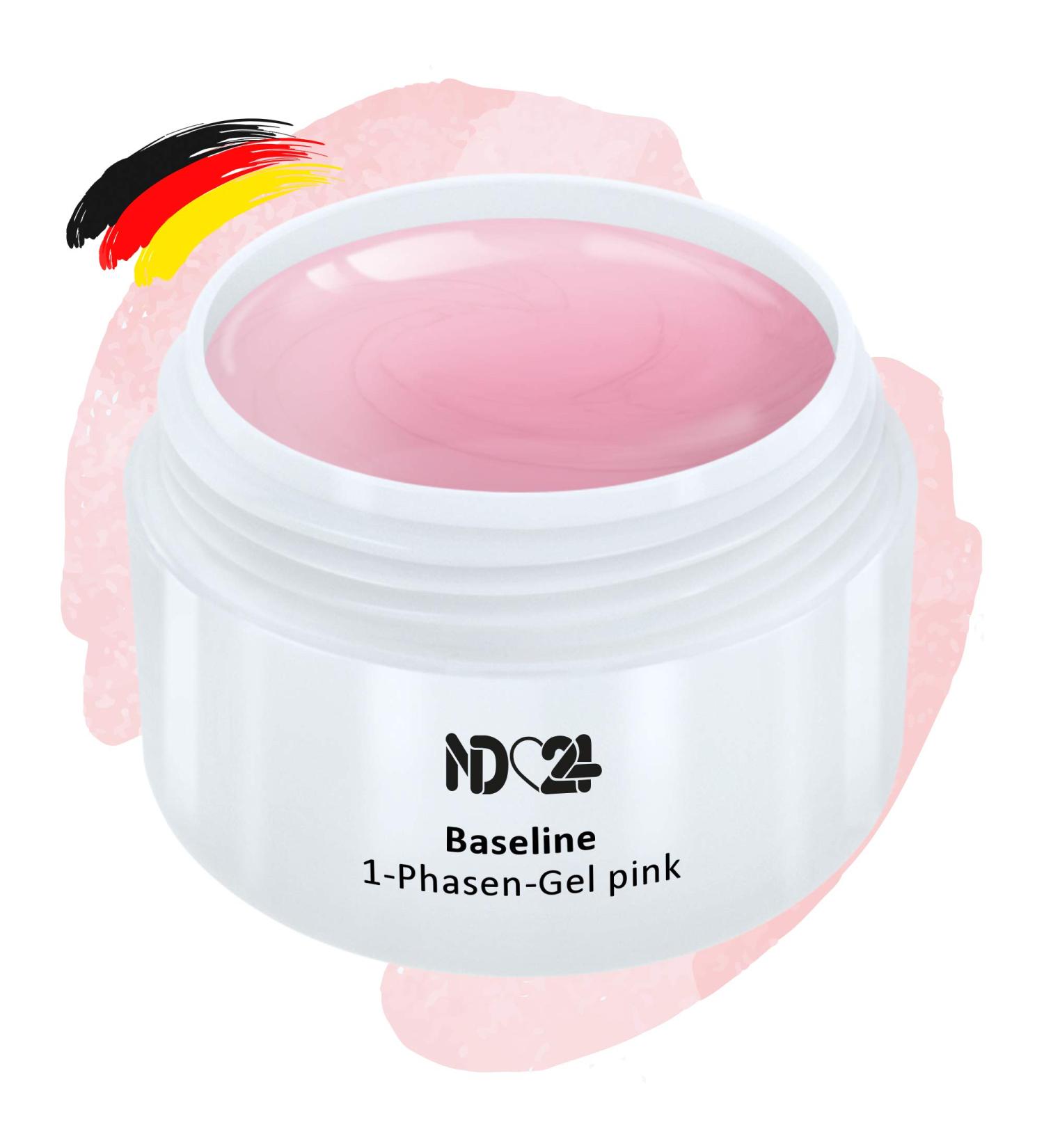 Baseline 1-Phase Gel Pink - Studio Quality UV/LED Gel - 30ml Made in Germany - All-round Nail Gel for Professional Use - Buy Online on GoSupps.com