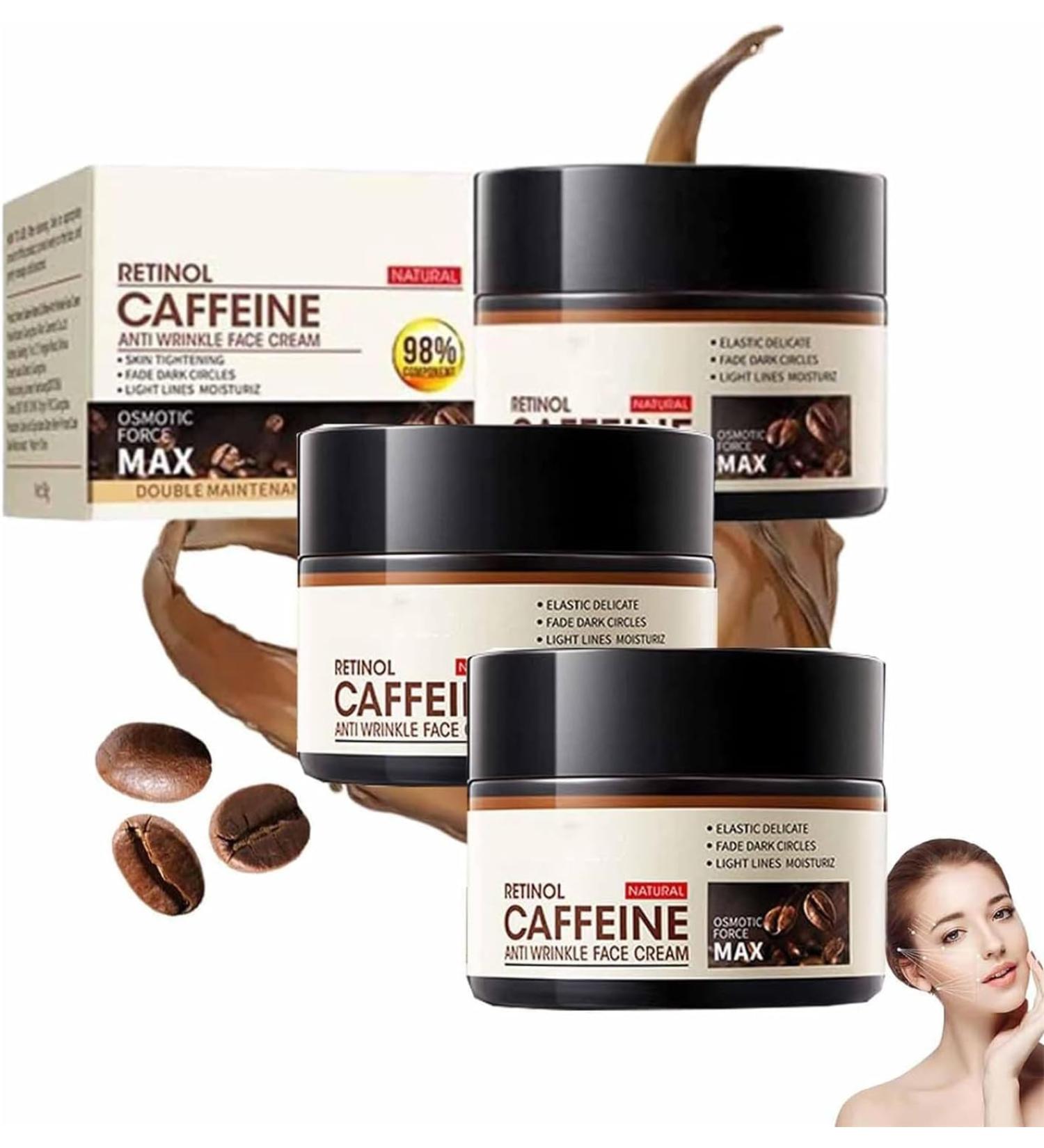 Hydrating Retinol Caffeine Anti-Wrinkle Cream & Eye Cream for Dark Circles - 3 PCs | Best Moisturizer for Youthful Skin - Buy Online on GoSupps.com