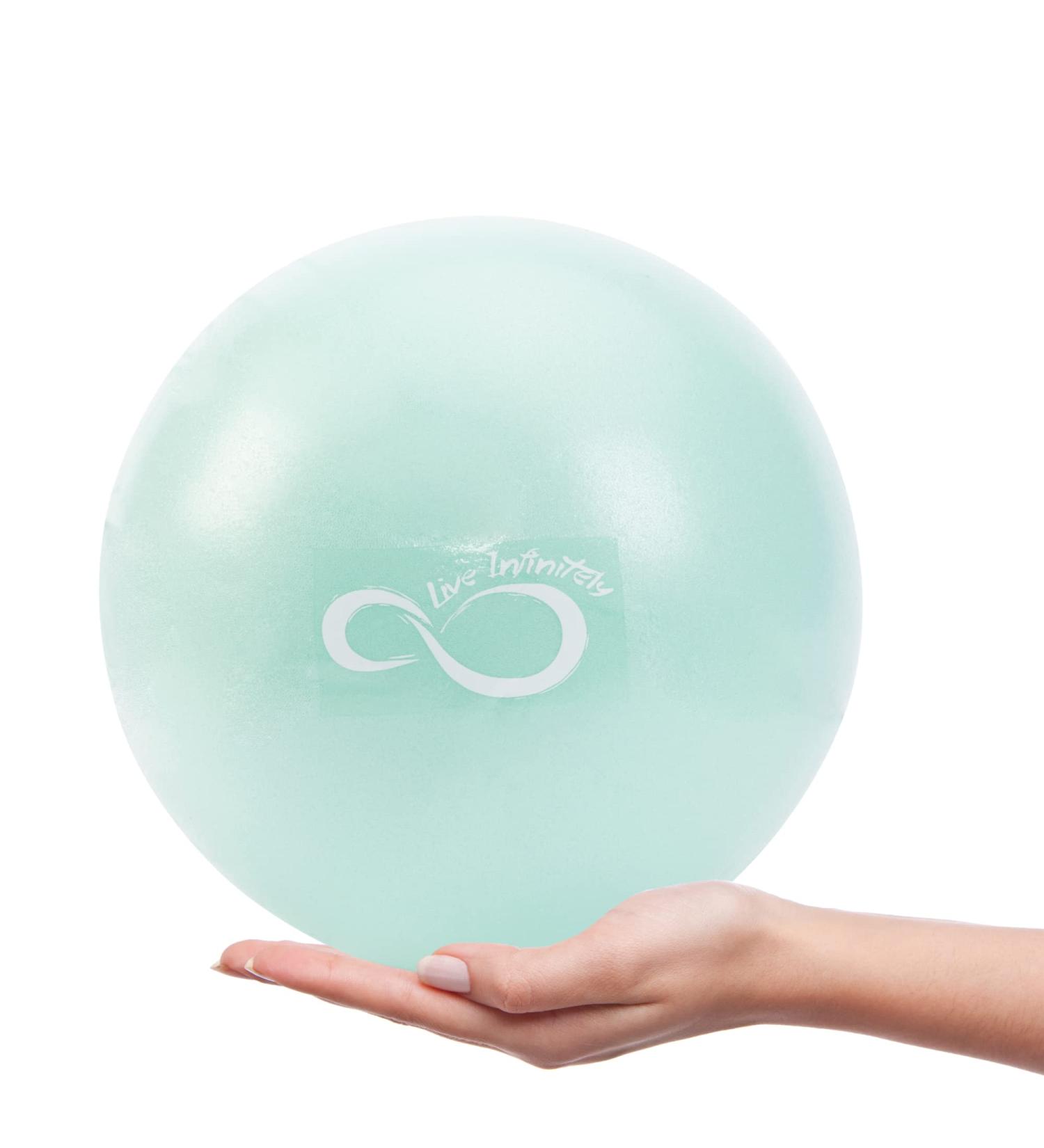 Live Infinitely 9 Barre Pilates Ball - Anti Burst Mini Ball for Yoga & Exercise - Includes Hand Pump & eBook - Mint Color - Buy Online on GoSupps.com