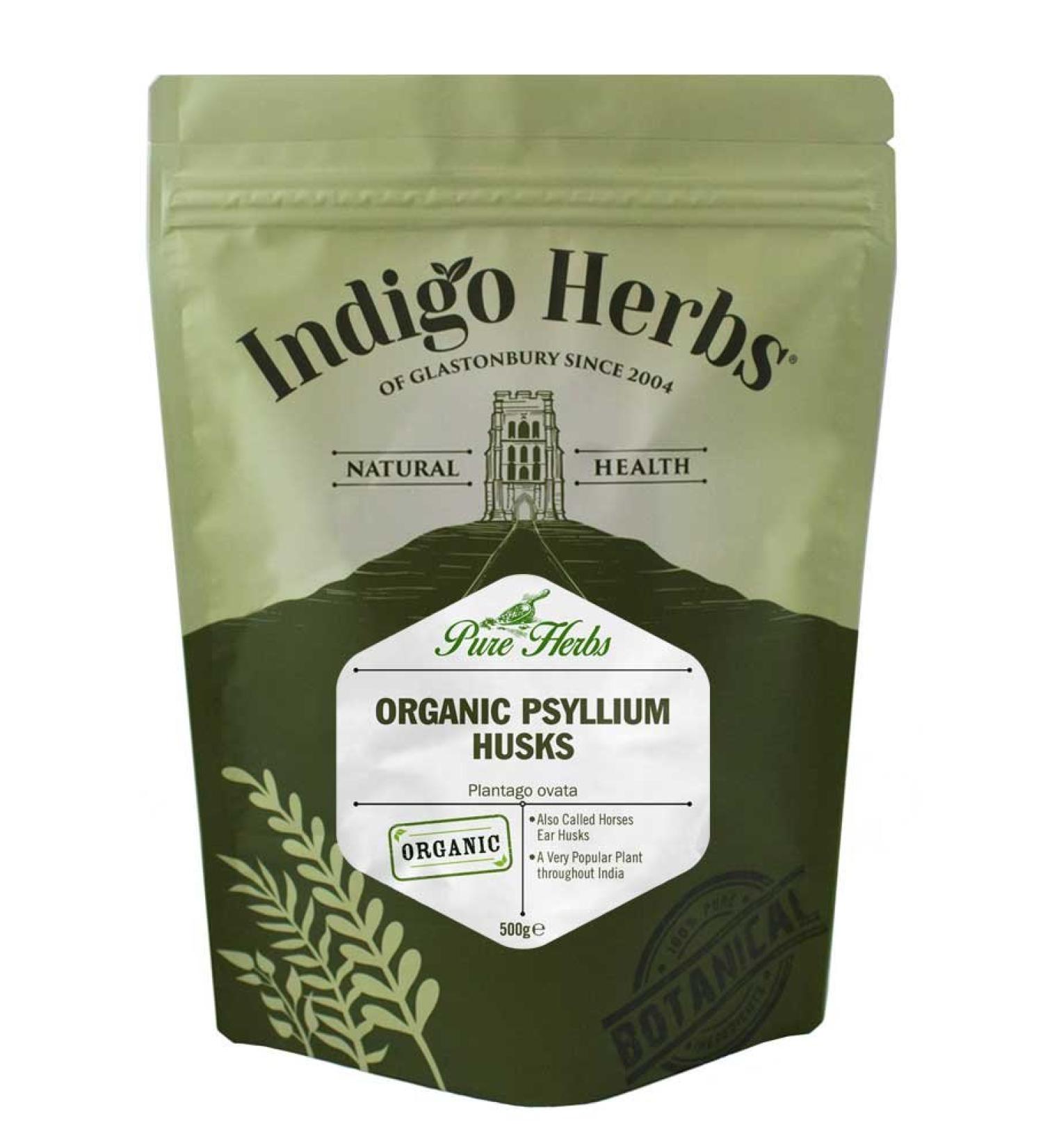 Indigo Herbs Organic Psyllium Husk Powder 500g - Buy Online on GoSupps.com