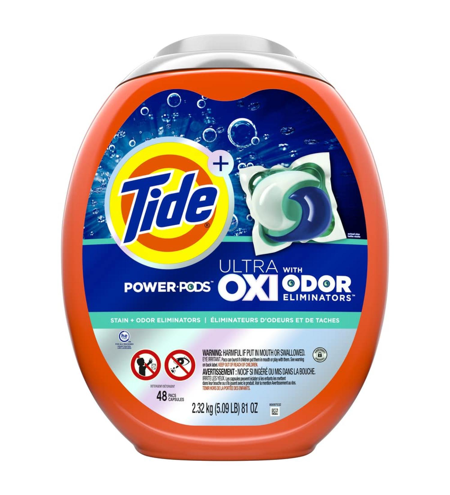 Tide Ultra OXI Power PODS Laundry Detergent Soap Pods - 48 Count Pack for Visible & Invisible Dirt - Buy Online on GoSupps.com