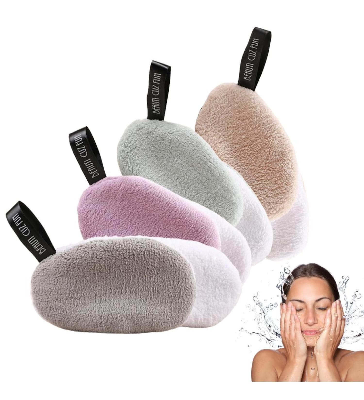4 Pieces Washable Ultra Soft Microfibre Face Cloth with Water Make-up and Impurities for Removing Make Up Hypoallergenic - Buy Online on GoSupps.com