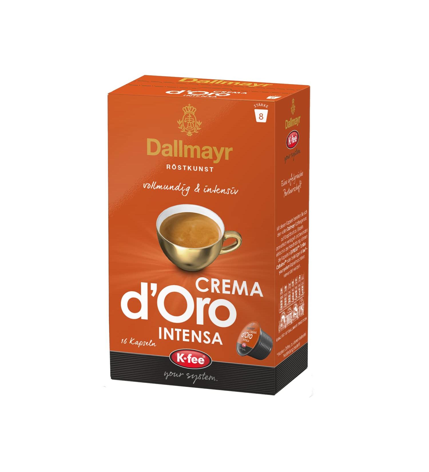 Dallmayr Crema d'Oro Intense Coffee Capsules - 96 Compatible Tchibo Cafissimo Pods | 6 Pack (124.8g) - Buy Online on GoSupps.com