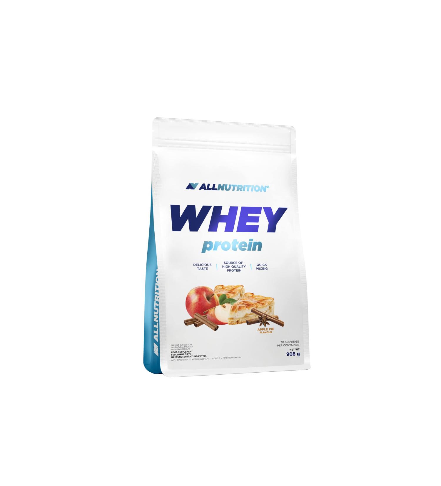 ALLNUTRITION Whey Protein 908g Pack of 1 Whey Protein Powder Muscle Building with Branched Amino Acids BCAA (Apple Pie) - Buy Online on GoSupps.com
