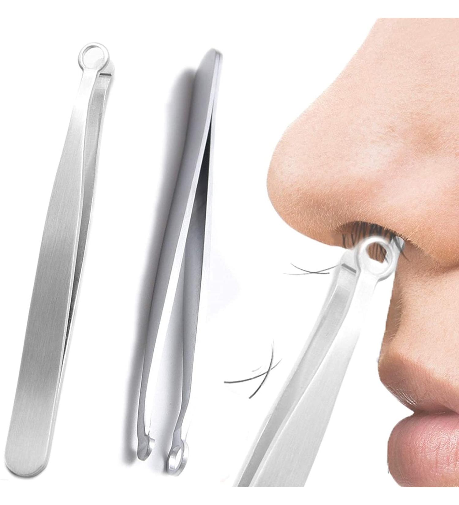 Nasal Hair Trimmer & Tweezers - Stainless Steel Nose Hair Scissors - Travel-Friendly Safe Rounded Tip Eyebrow & Nose Hair Tool - Buy Online on GoSupps.com